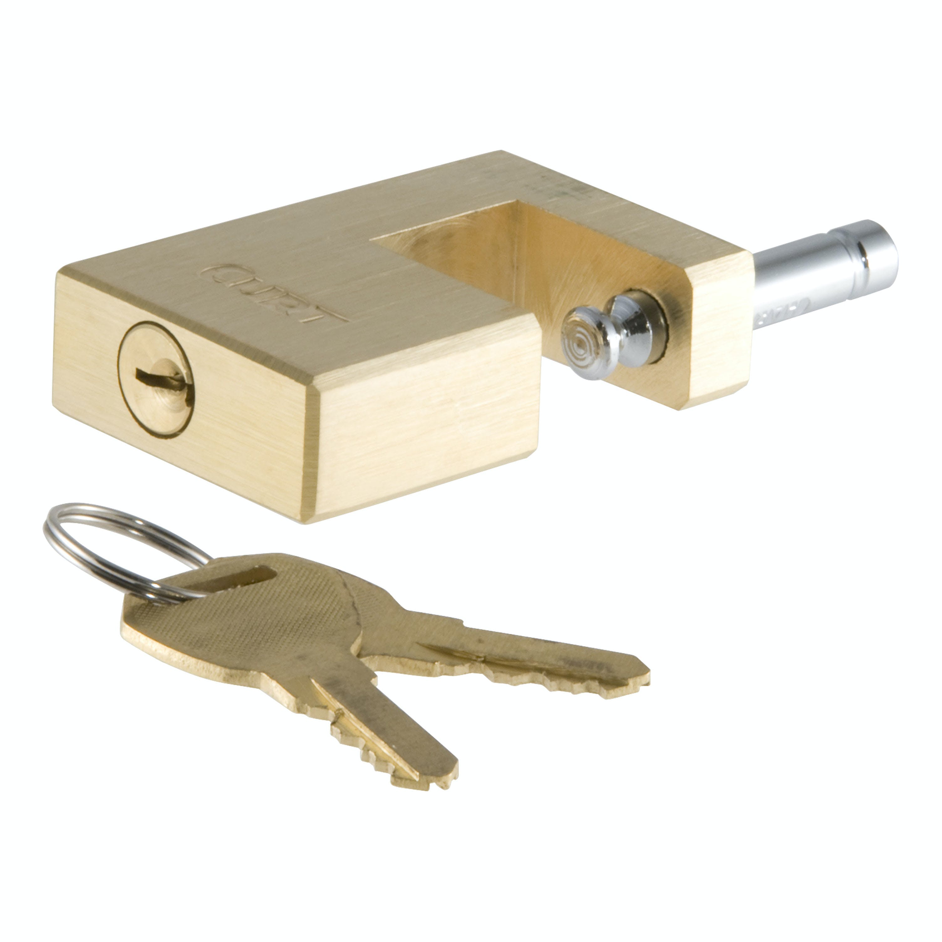 CURT 23546 Coupler Lock (1/4 Pin, 3/4 Latch Span, Padlock, Solid Brass)