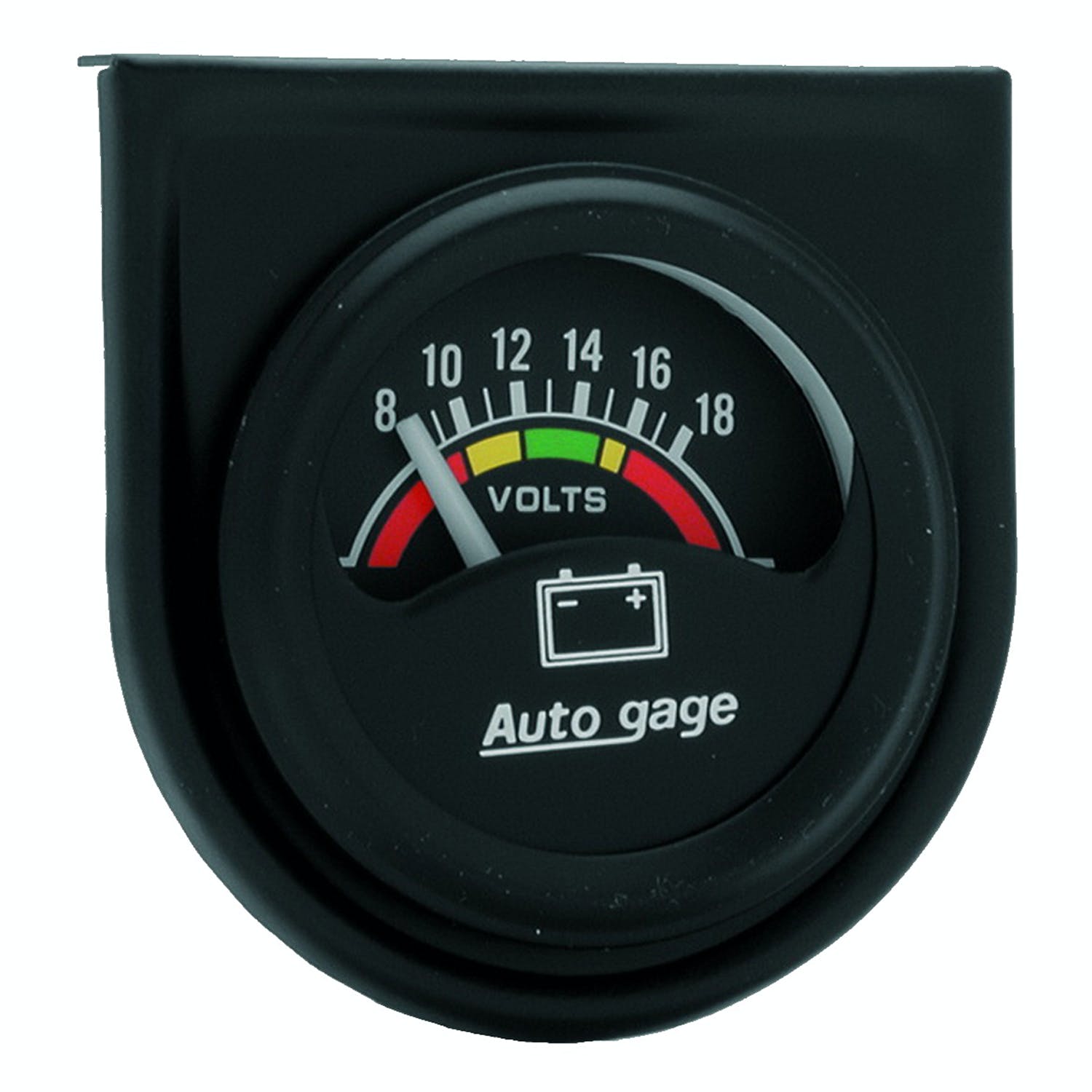 AutoMeter Products 2356 Gauge Console; Voltmeter; 1.5in.; 18V; Blk Dial; Blk Bezel; AutoGage