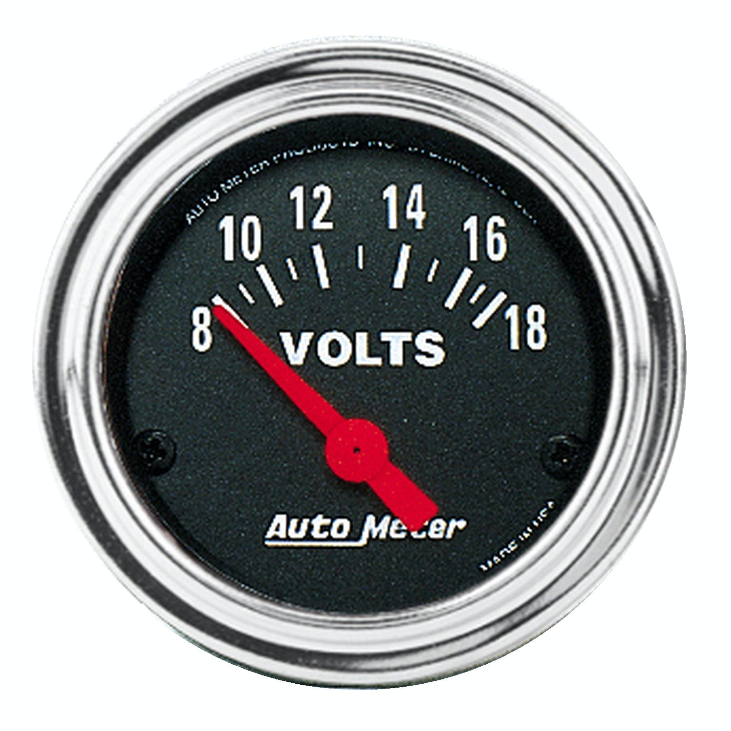 AutoMeter Products 2592 Gauge; Voltmeter; 2 1/16in.; 18V; Elec; Traditional Chrome