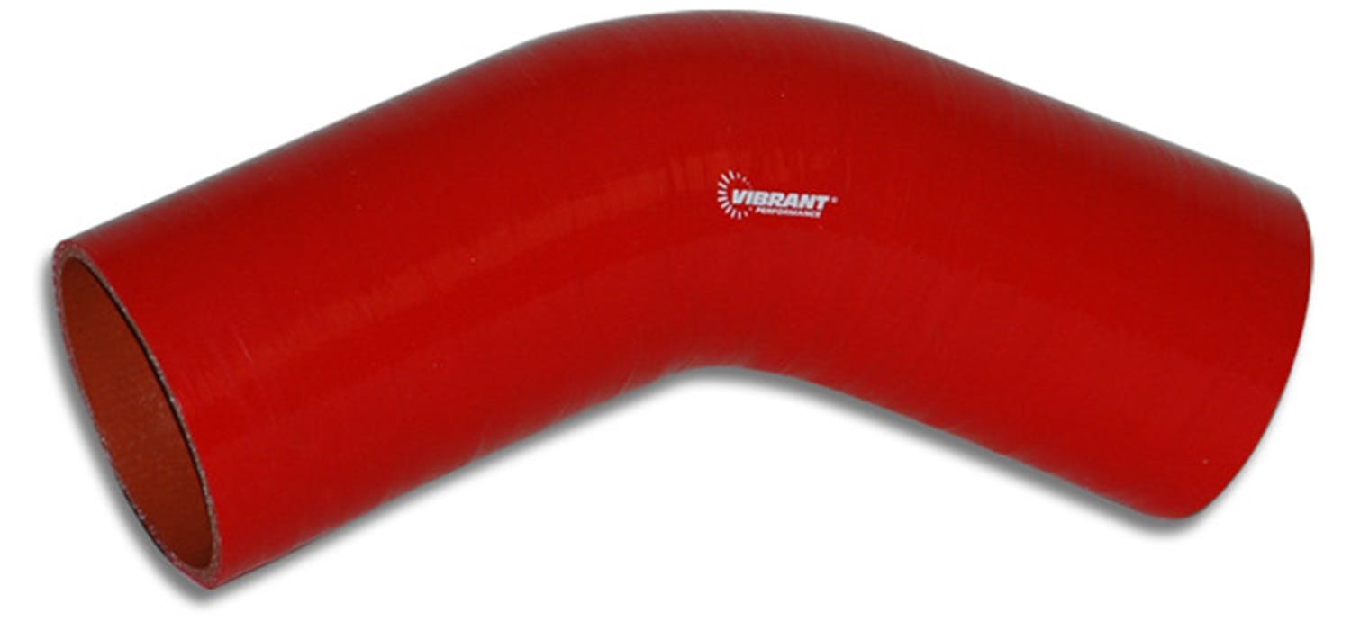 Vibrant Performance 2753R 4 Ply 45 Degree Elbow, 2.75 inch I.D. x 5 inch Leg Length - Red