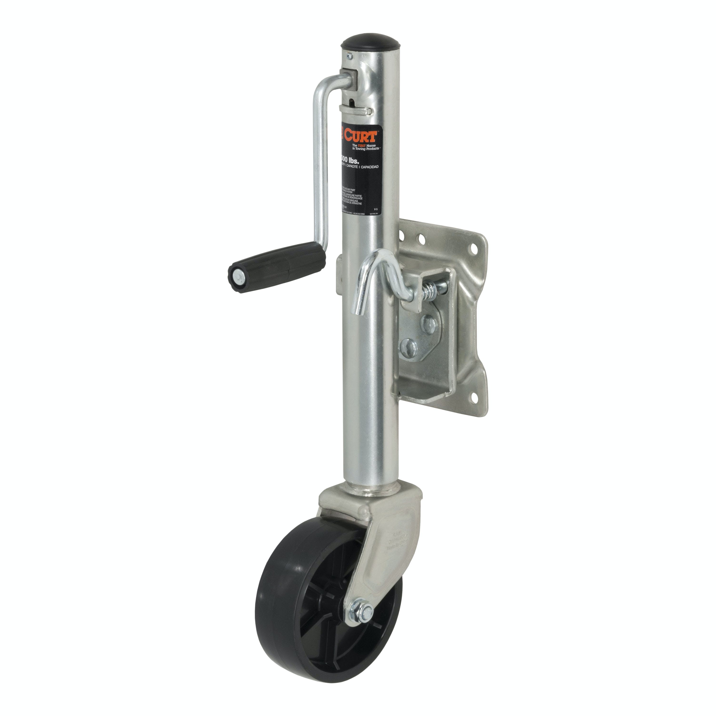 CURT 28113 Marine Jack with 6 Wheel (1,200 lbs, 10 Travel, Packaged)