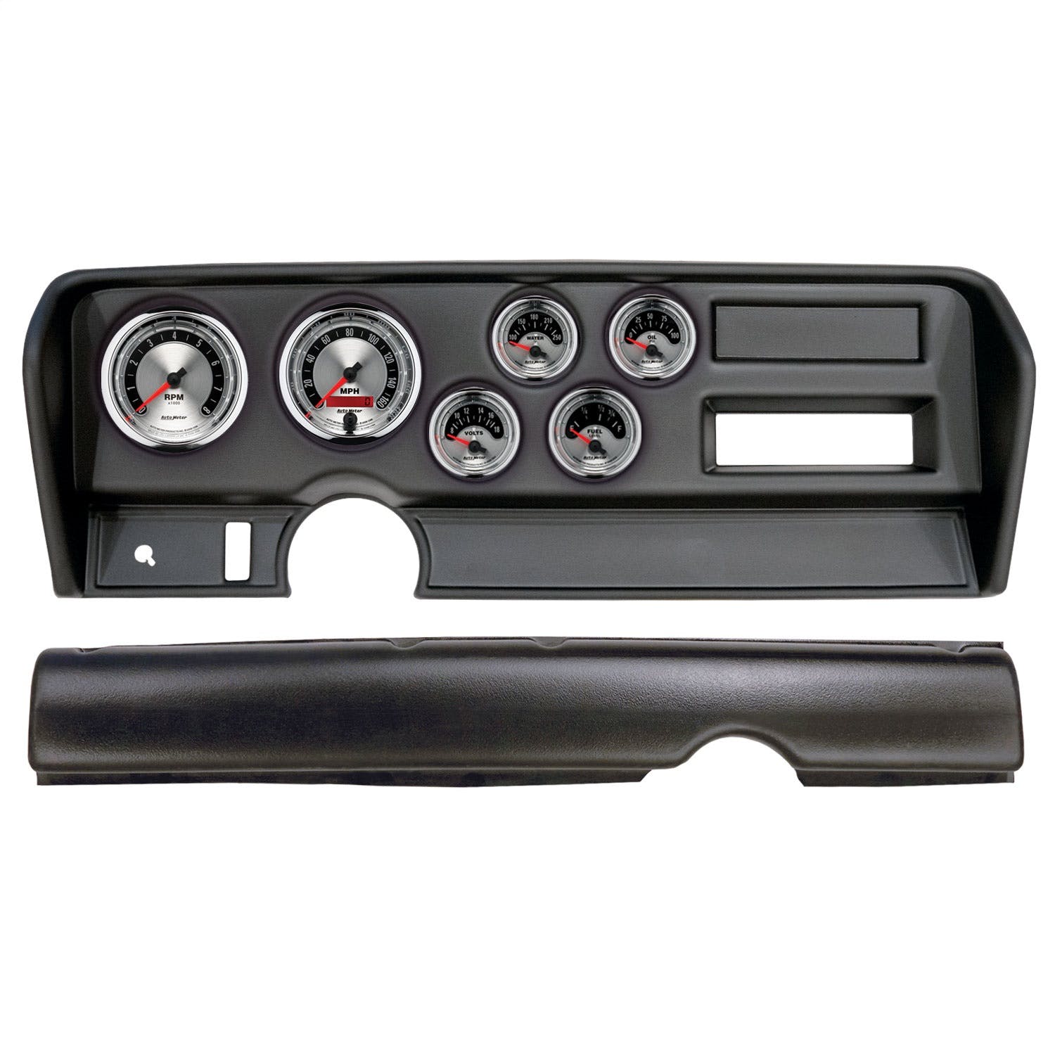 AutoMeter Products 2914-01 6 Gauge Direct-Fit Dash Kit, Pontiac GTO No Ac 70-72, American Muscle