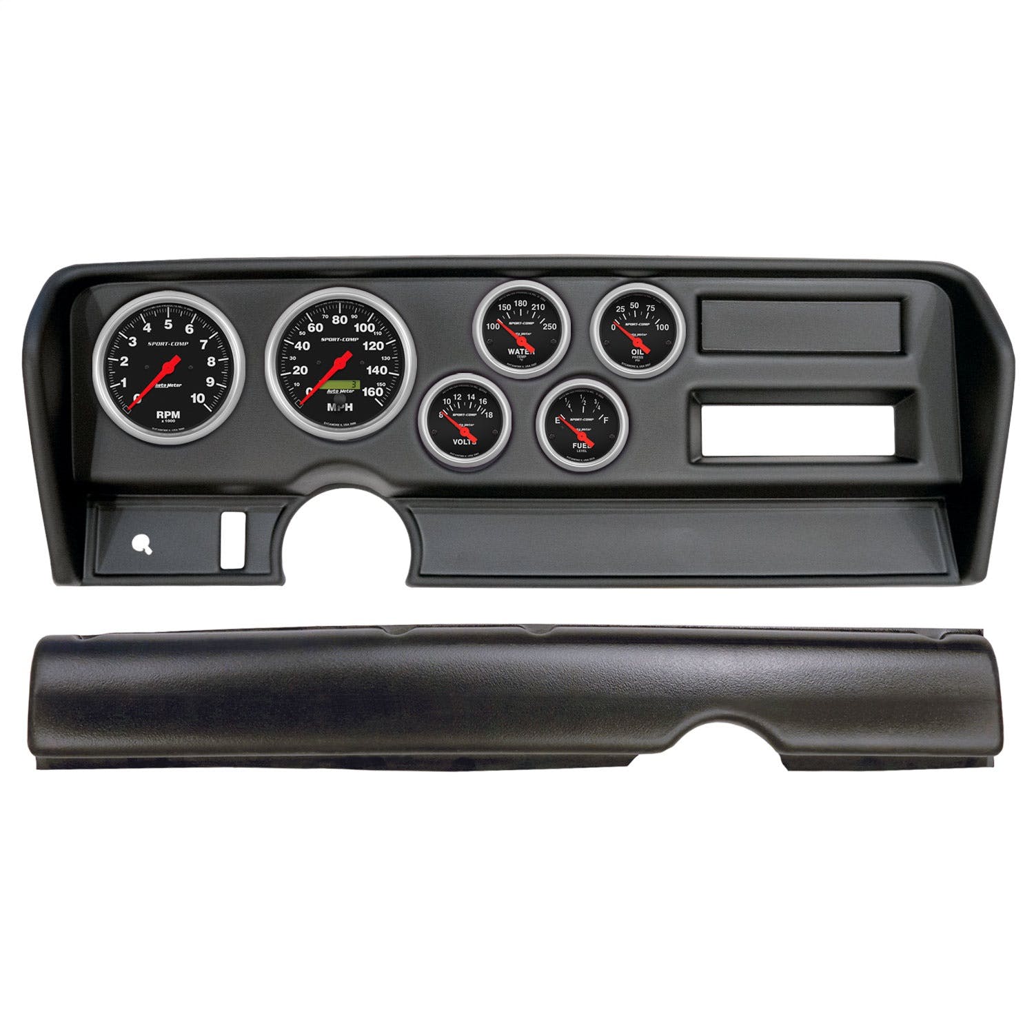 AutoMeter Products 2914-11 6 Gauge Direct-Fit Dash Kit, Pontiac GTO No Ac 70-72, Sport-Comp