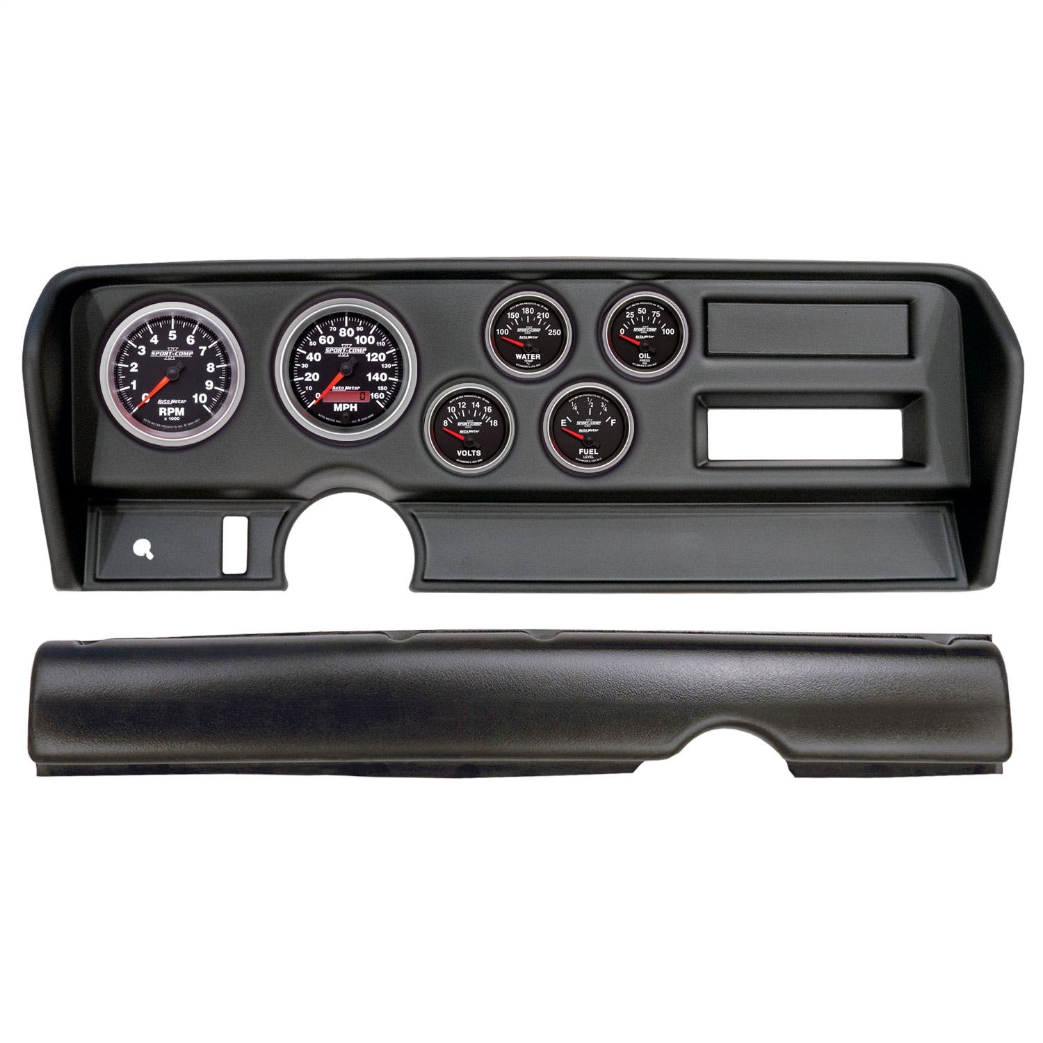 AutoMeter Products 2914-12 6 Gauge Direct-Fit Dash Kit, Pontiac GTO No Ac 70-72, Sport-Comp II