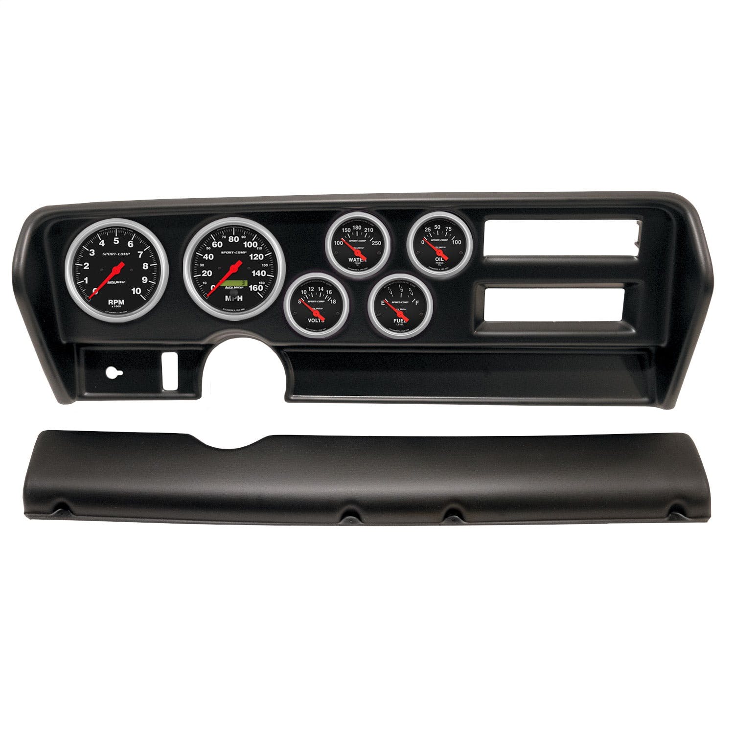 AutoMeter Products 2915-11 6 Gauge Direct-Fit Dash Kit, Pontiac GTO Ac 70-72, Sport-Comp