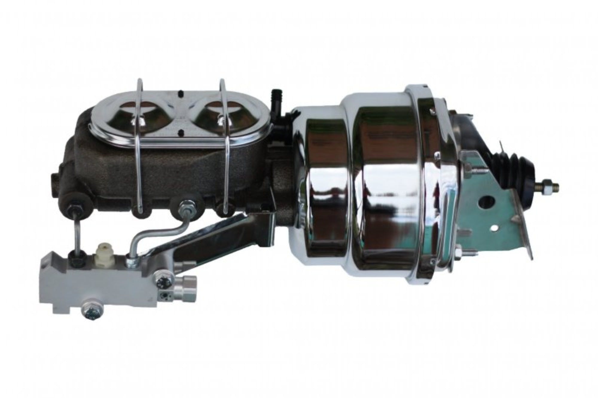 LEED Brakes 2LBB2 7 in Dual Power Booster ,1-1/8in Bore, side valve disc/drum (Chrome)