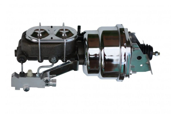 LEED Brakes 2LBB4 7 in Dual Power Booster ,1-1/8in Bore, side valve disc/disc (Chrome)