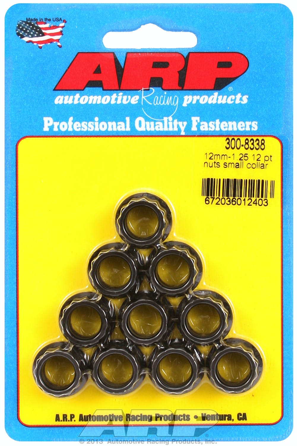 ARP 300-8338 M12 x 1.25 12pt Nut Kit (small collar)