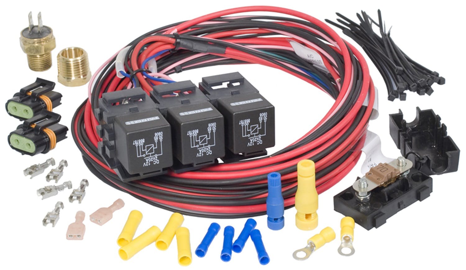 Painless 30116 Dual Activation/Dual Fan Relay Kit (on 195; off 185)