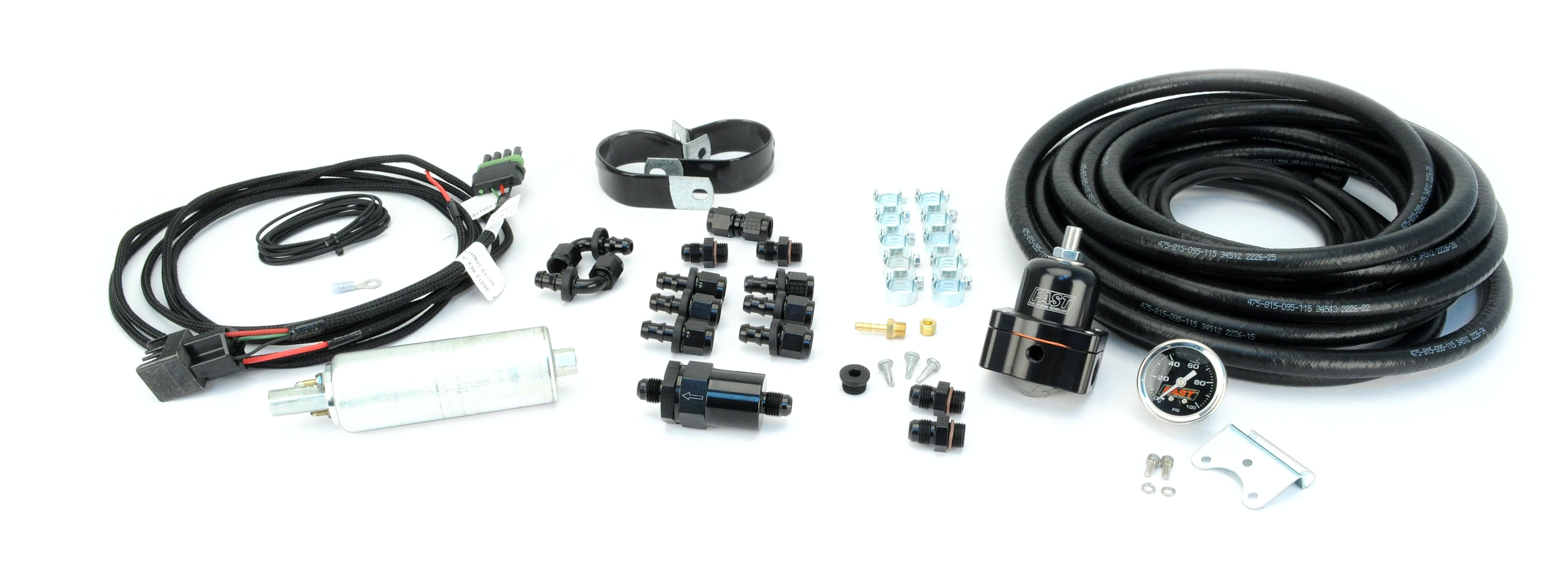 FAST - Fuel Air Spark Technology 30402-FK Master Inline Fuel Pump Kit (Includes Hose and Fittings)