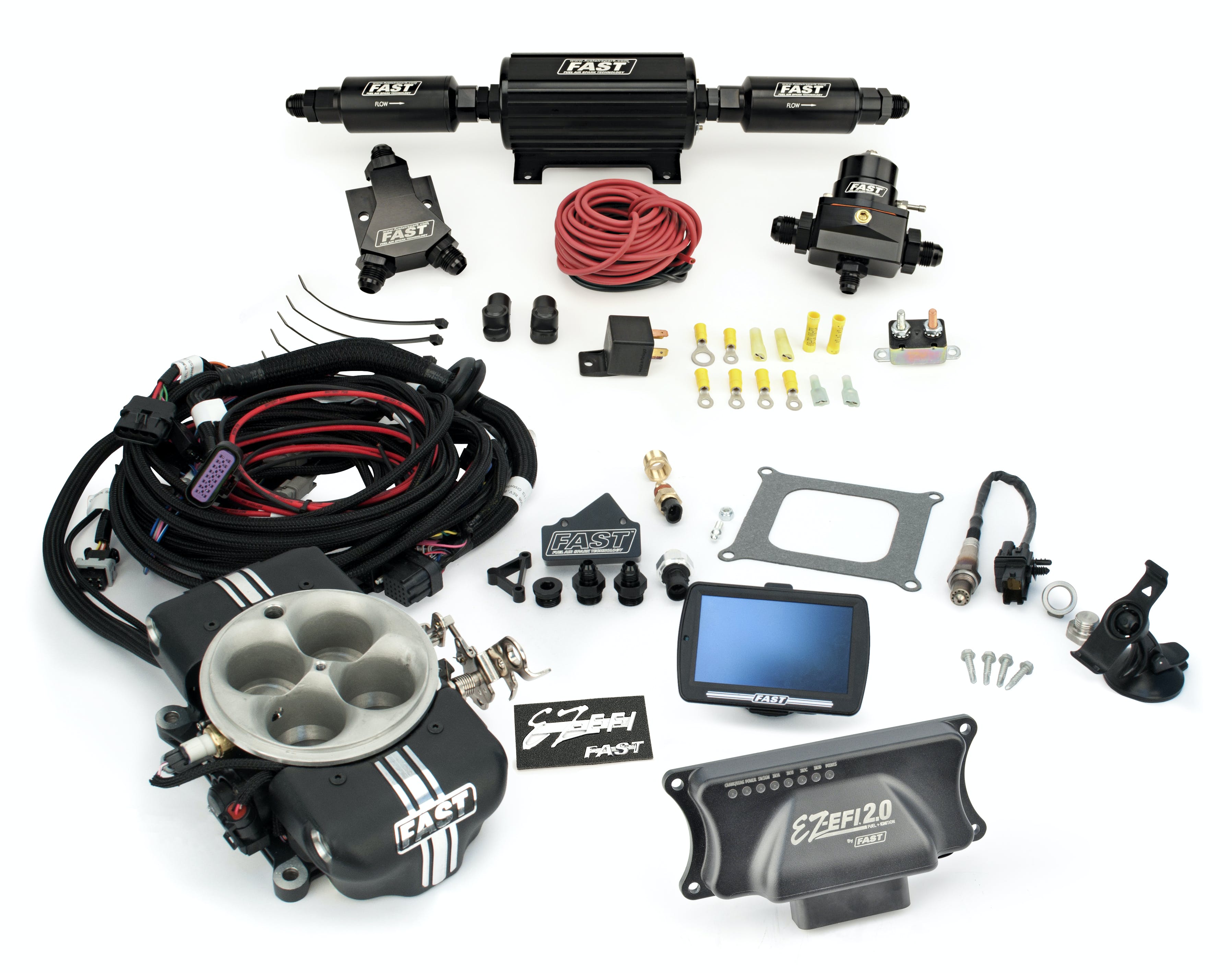 FAST - Fuel Air Spark Technology 30403-KIT EZ 2.0 Base Kit with Touchscreen, Throttle Body and Inline Pump Kit