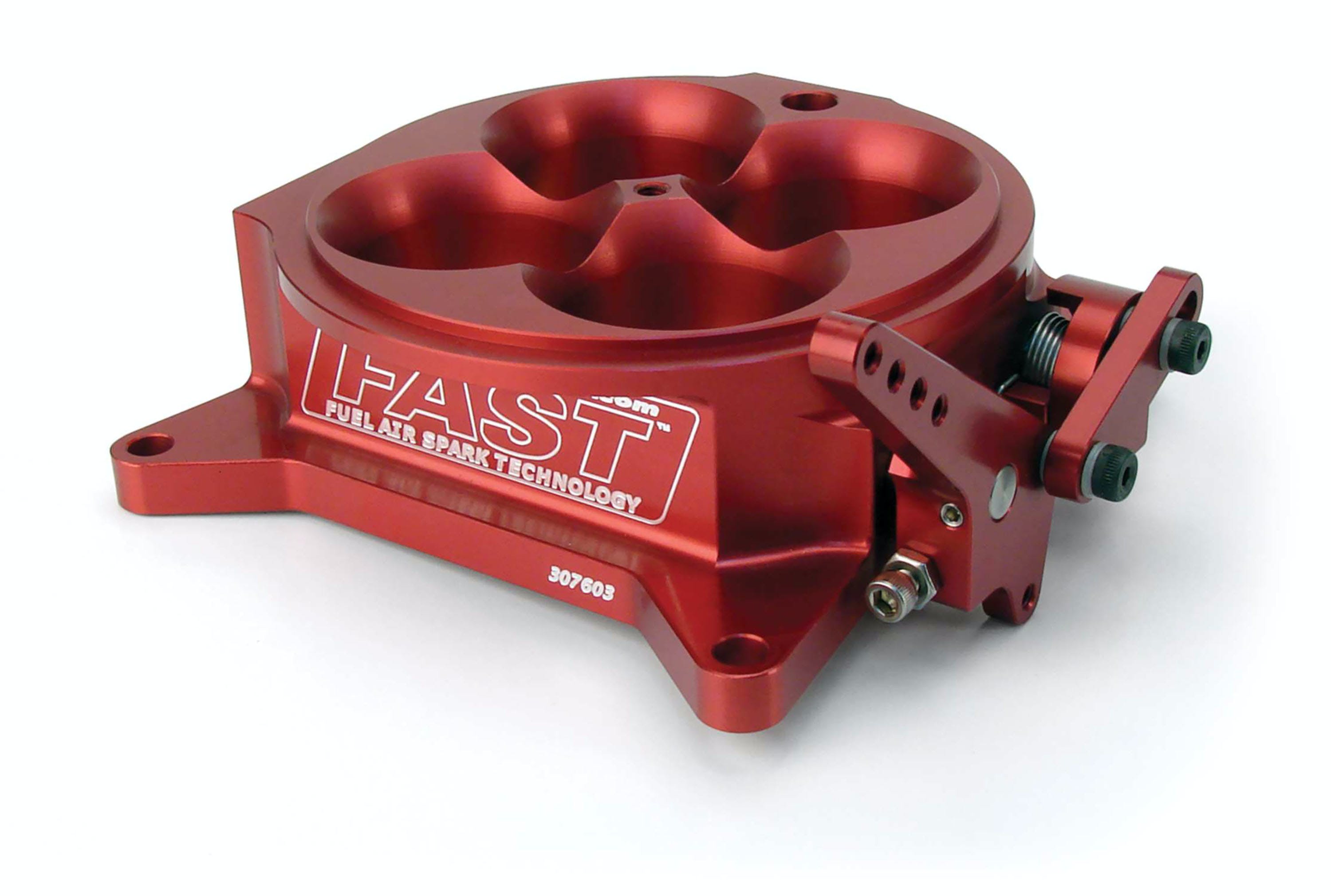 FAST - Fuel Air Spark Technology 307603 Red 4150 Flange Air Only Throttle Body for Multiport Injection EFI Systems