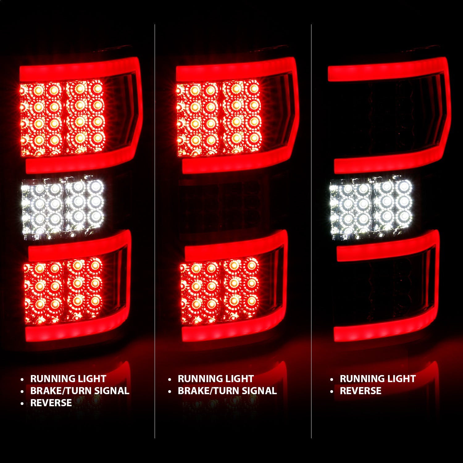 AnzoUSA 311316 LED Taillight Chrome (Red Light Bar) ( with Sequential)
