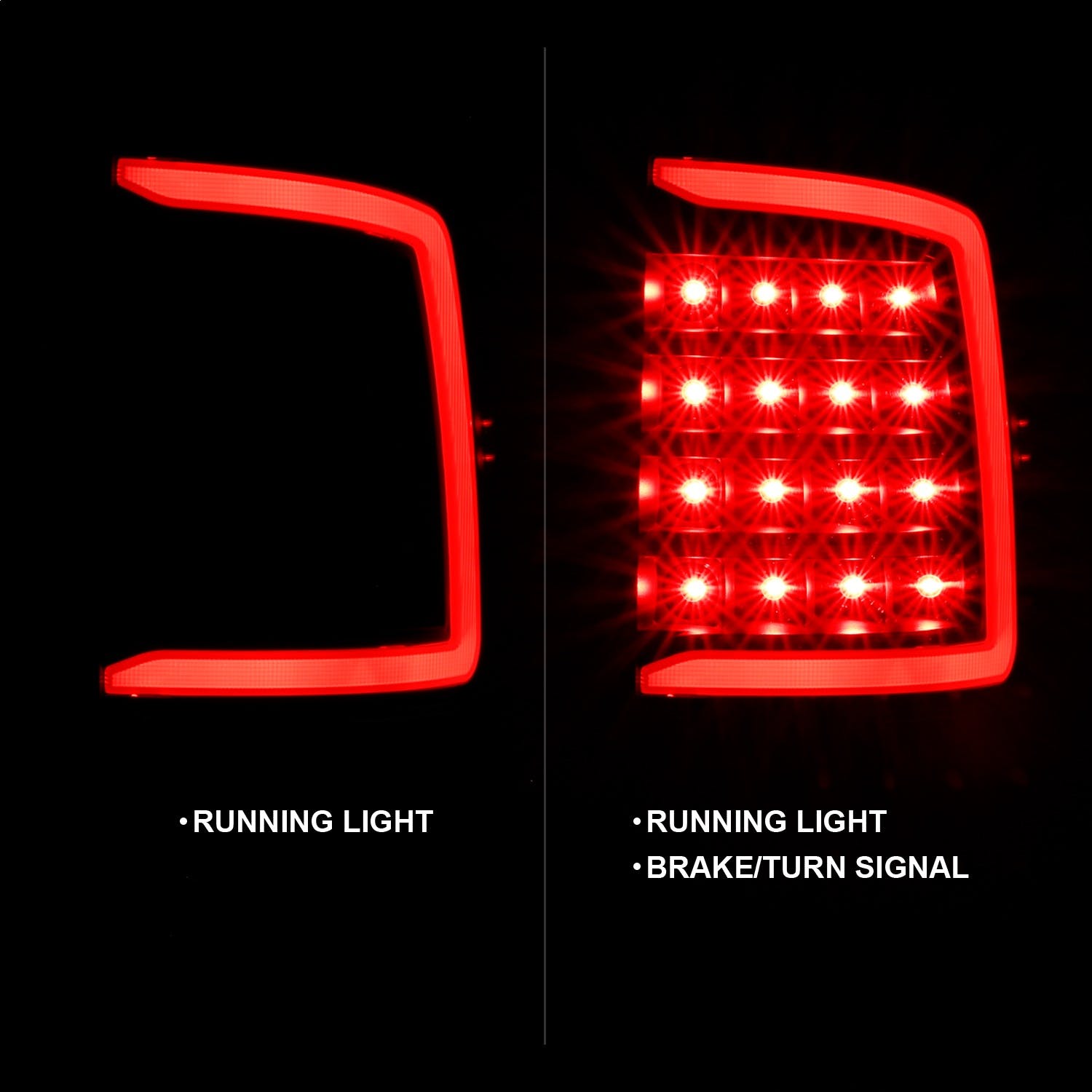 AnzoUSA 311318 LED Taillight Plank Style Black with Clear Lens