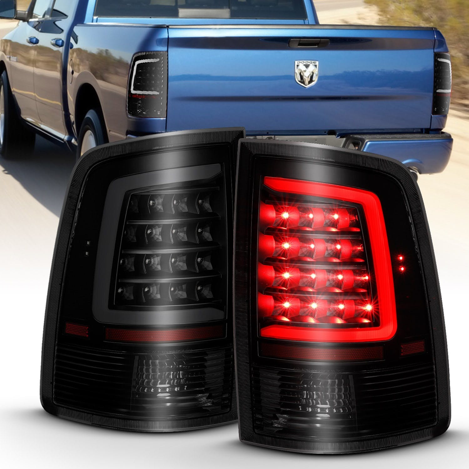 AnzoUSA 311319 LED Taillight Plank Style Black with Smoke Lens