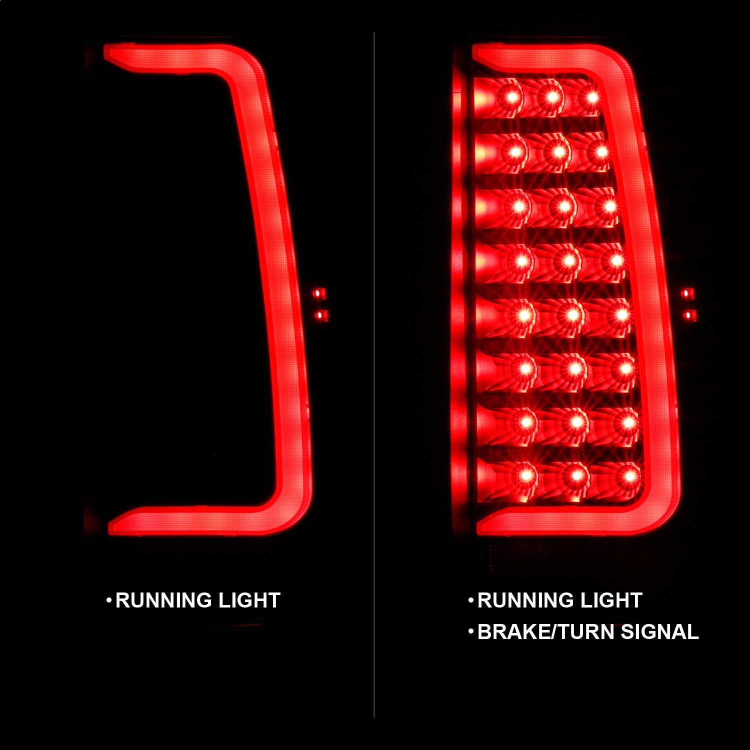 AnzoUSA 311321 LED Taillight Plank Style Black with Clear Lens