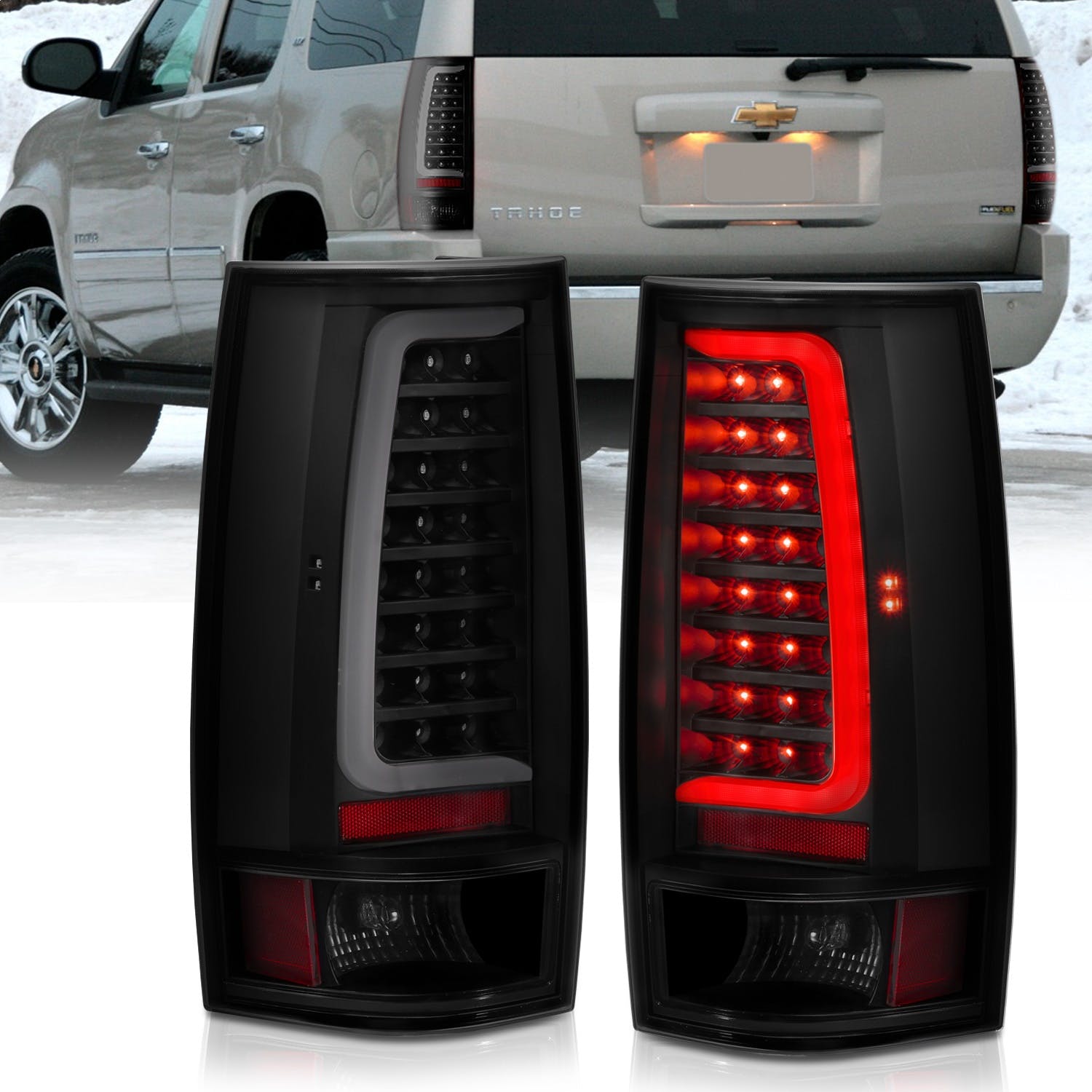 AnzoUSA 311322 LED Taillight Plank Style Black with Smoke Lens
