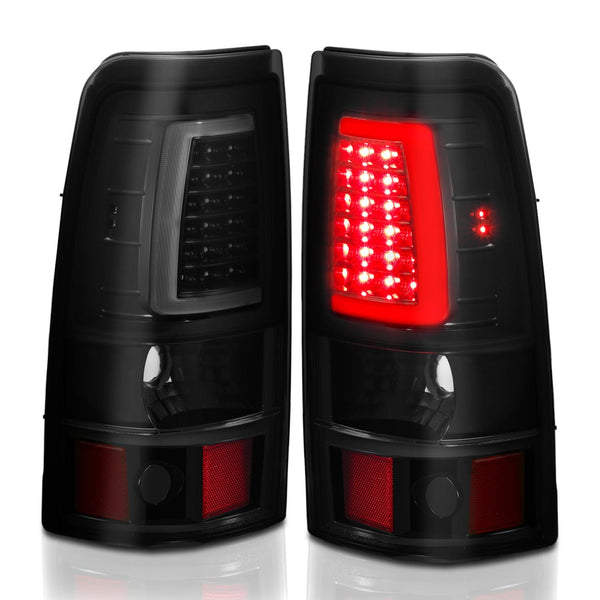 AnzoUSA 311331 LED Taillights Plank Style Black with Smoke Lens