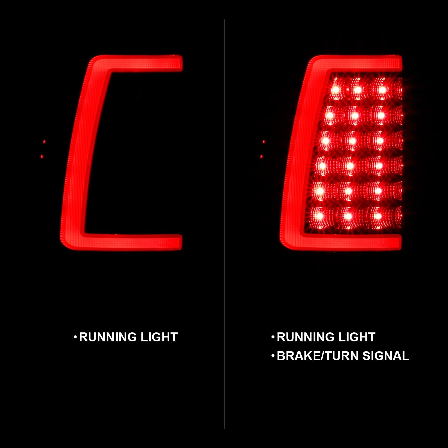 AnzoUSA 311334 LED Taillights Plank Style Black with Smoke Lens