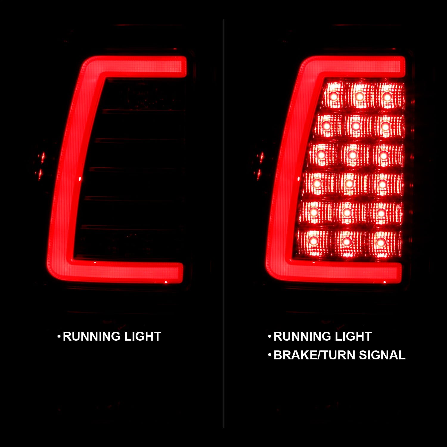 AnzoUSA 311335 LED Taillights Plank Style Chrome with Red/Clear Lens