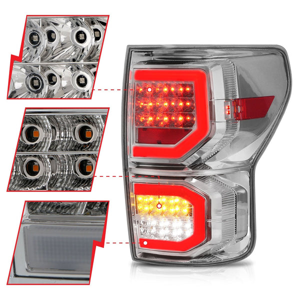 AnzoUSA 311338 LED Taillights Chrome Housing Clear Lens