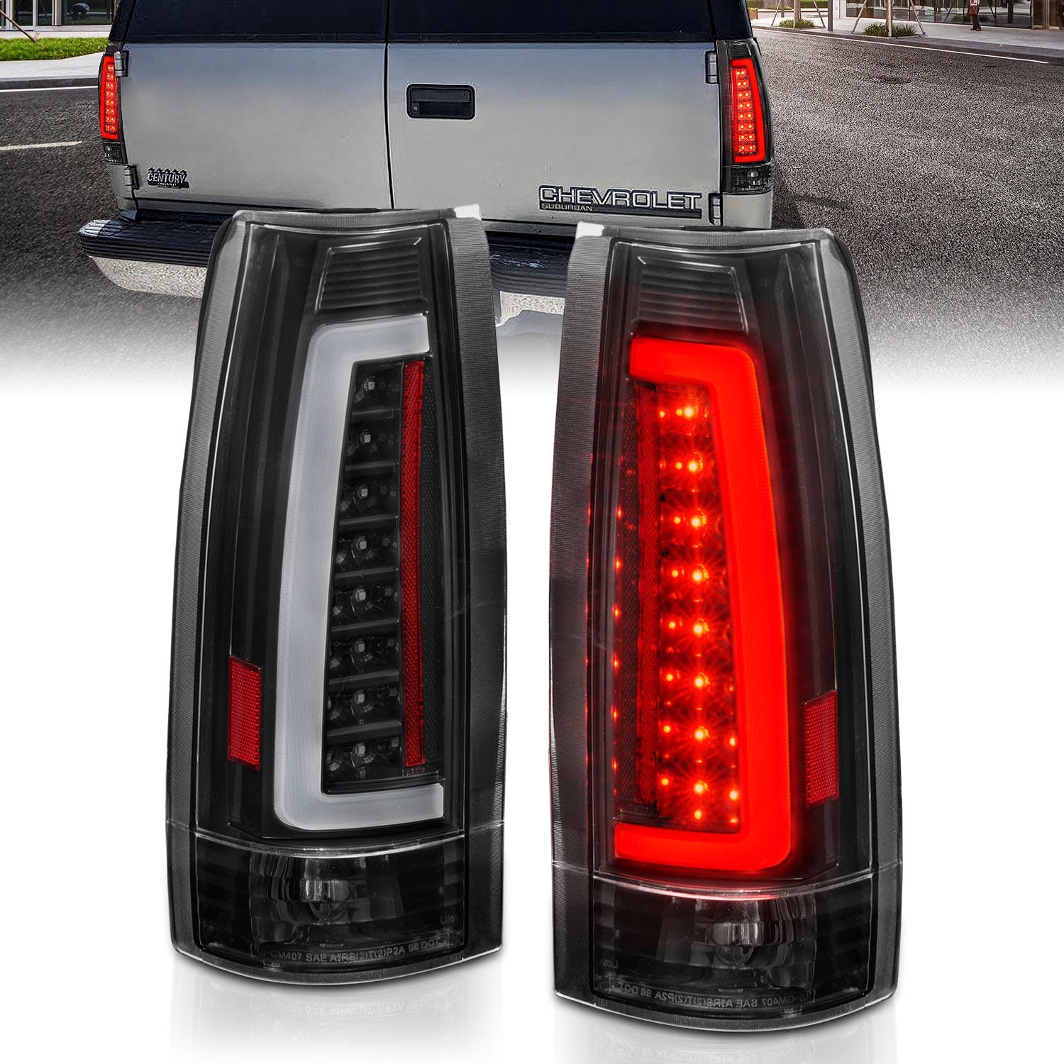 AnzoUSA 311344 LED Taillights Black Housing Clear Lens