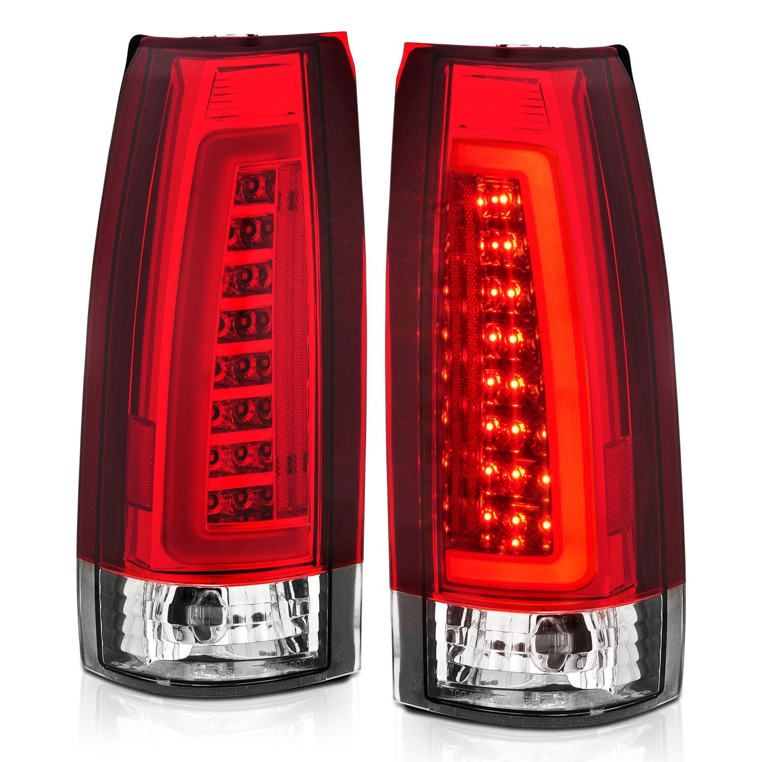 AnzoUSA 311346 LED Taillights Chrome Housing Red/Clear Lens