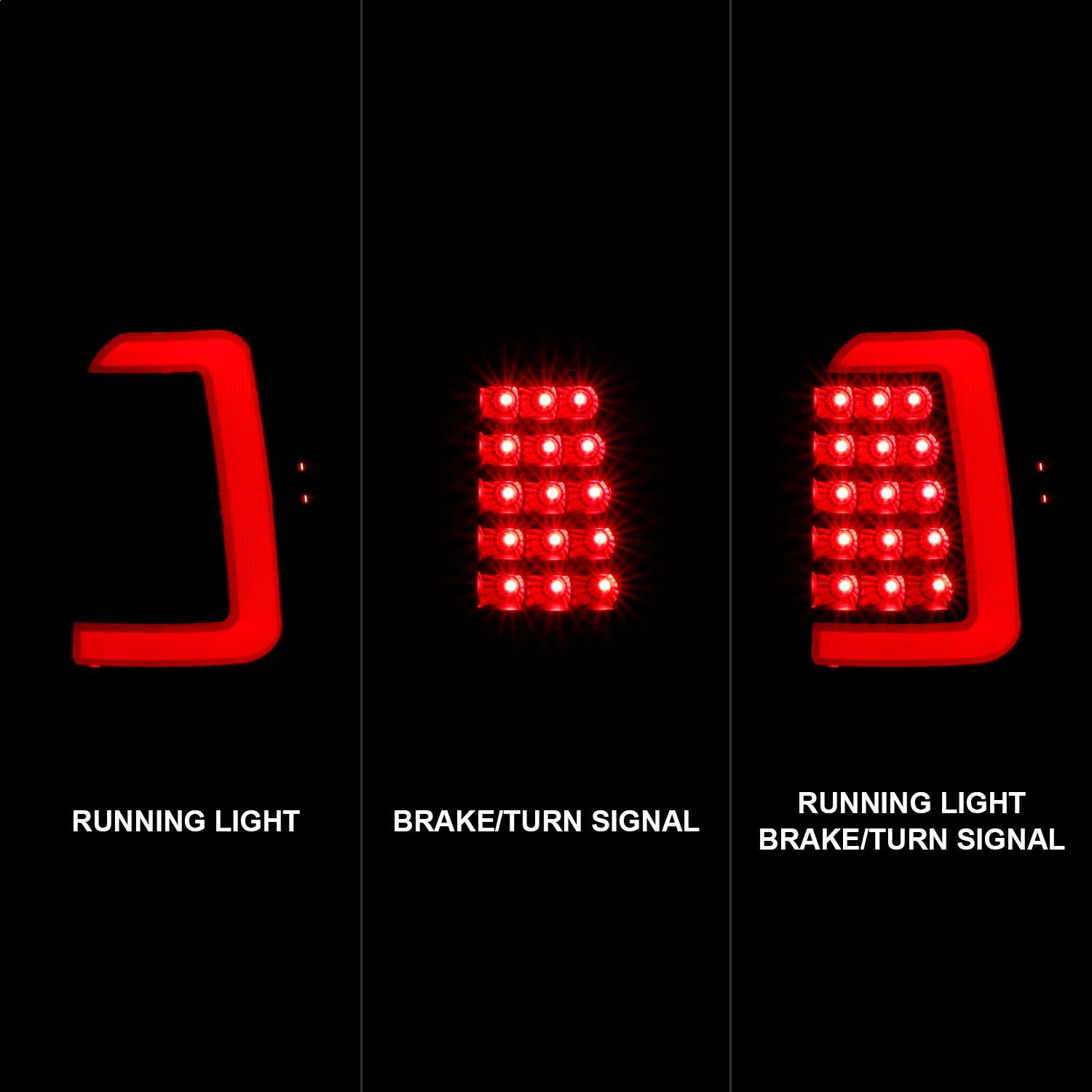 AnzoUSA 311347 LED Taillights Black Housing Clear Lens