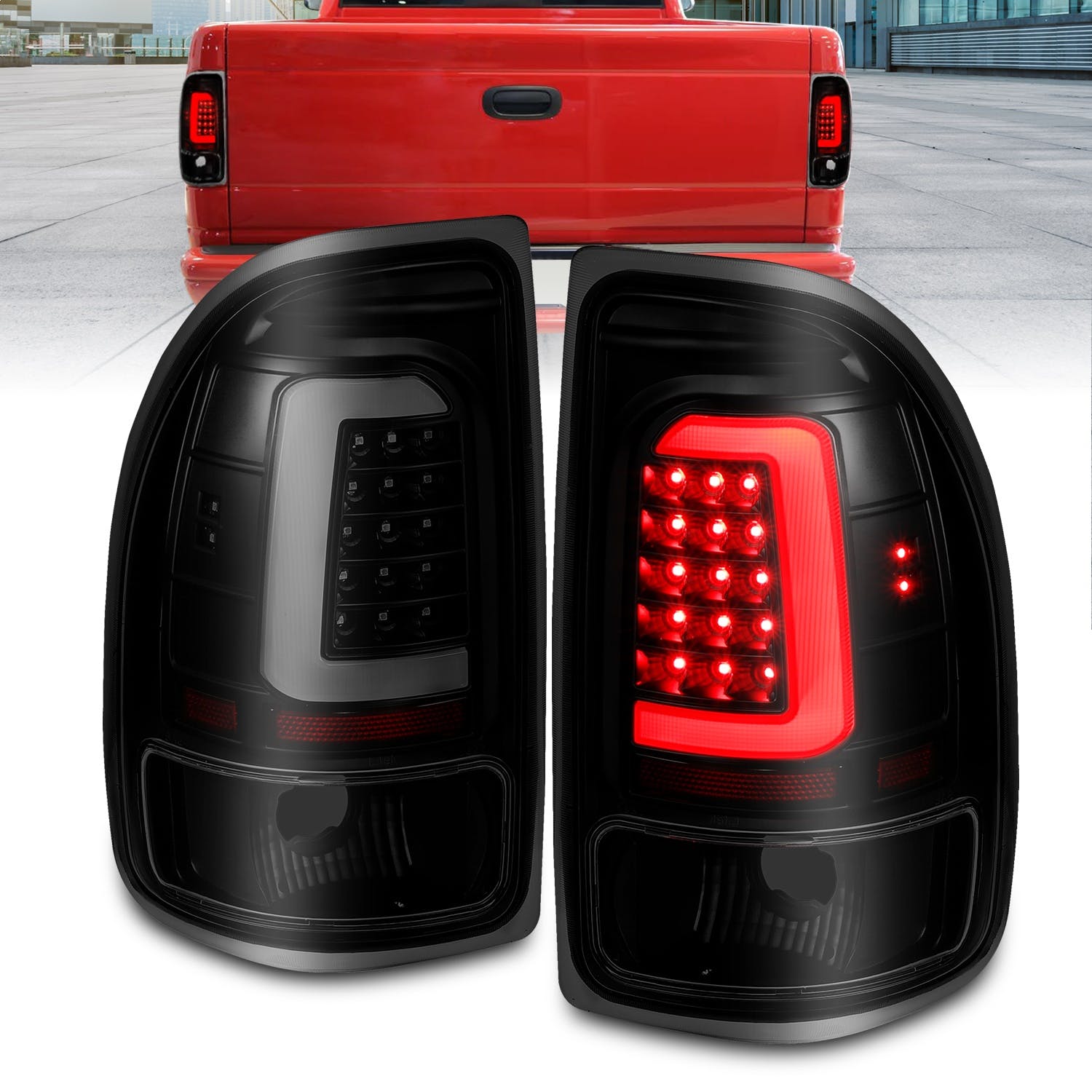AnzoUSA 311348 LED Taillights Black Housing Smoke Lens