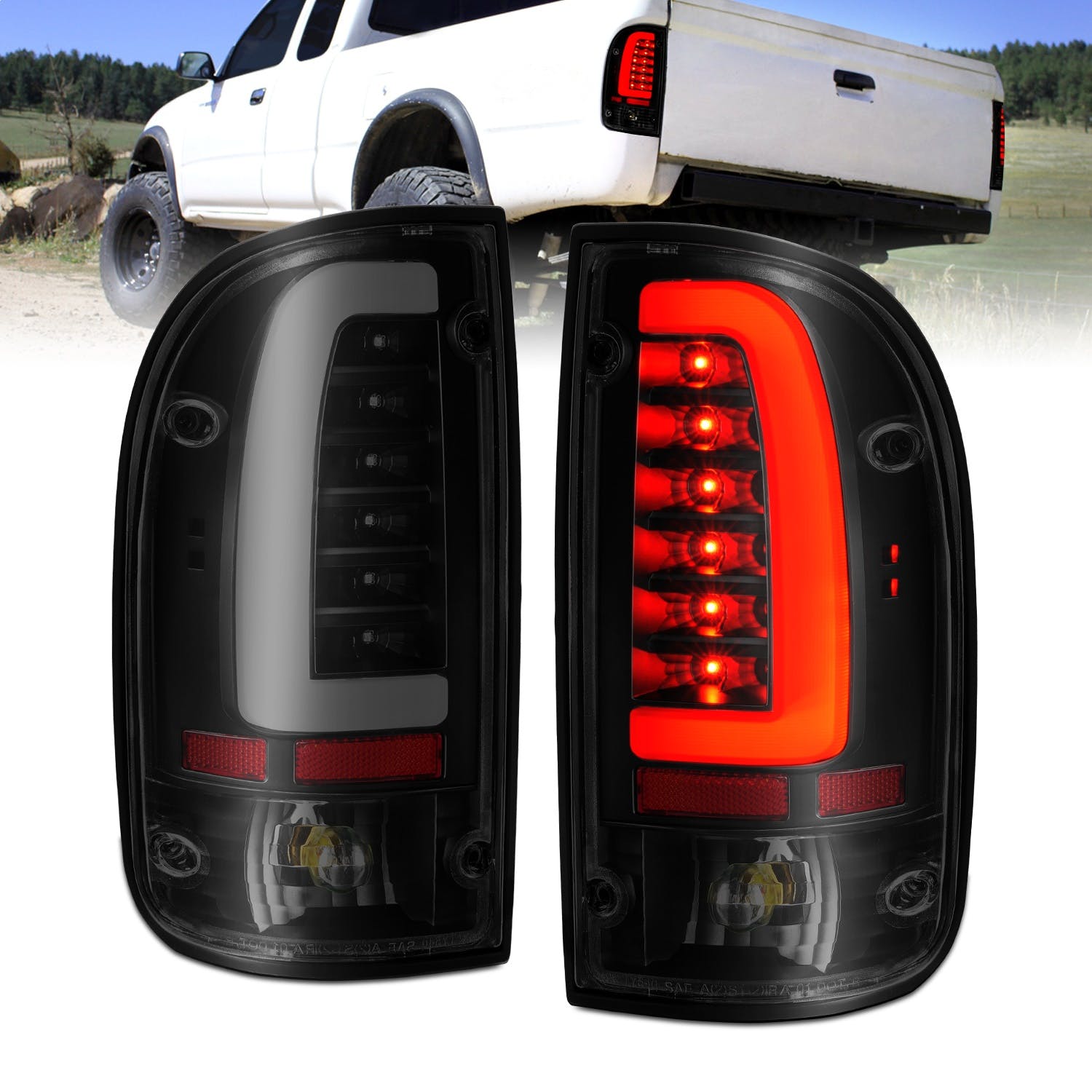 AnzoUSA 311354 LED Taillights Black Housing Smoke Lens