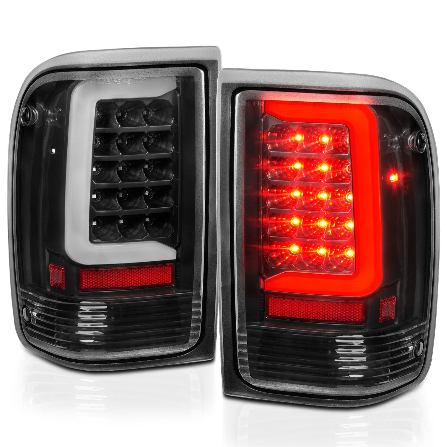 AnzoUSA 311359 LED Tail Light with Light Bar Black Housing Clear Lens