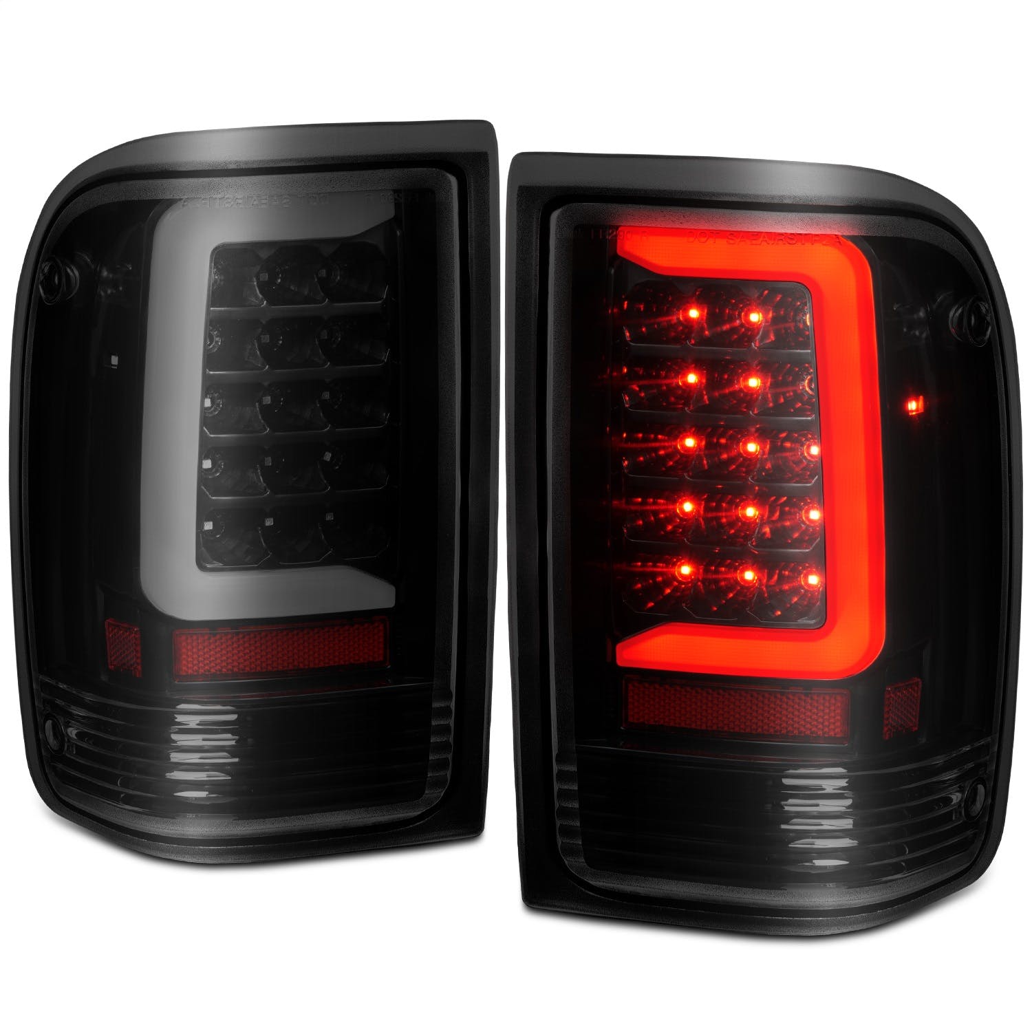 AnzoUSA 311360 LED Tail Light with Light Bar Black Housing Clear Lens