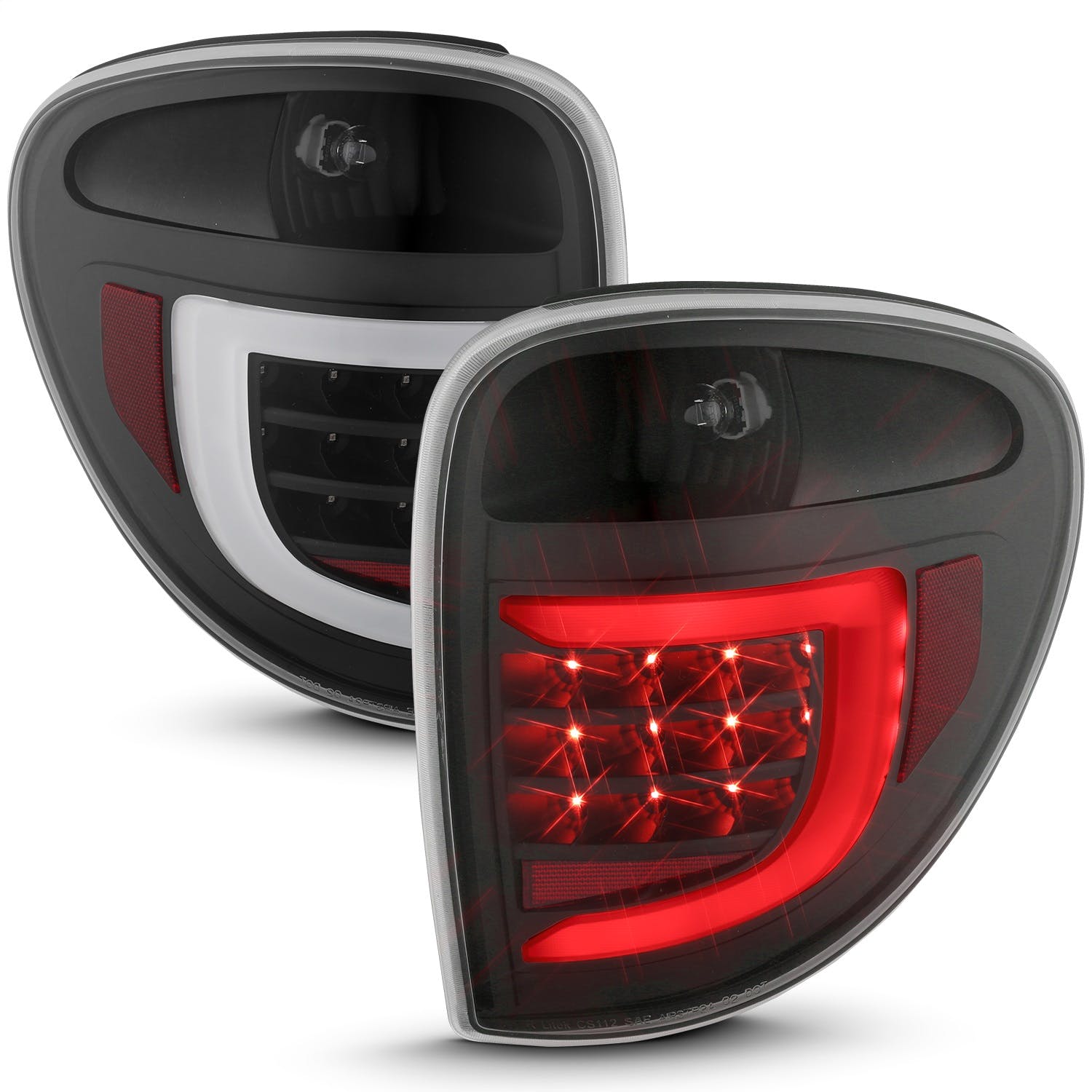 AnzoUSA 311365 LED Tail Lights with Light Bar Black Housing Clear Lens
