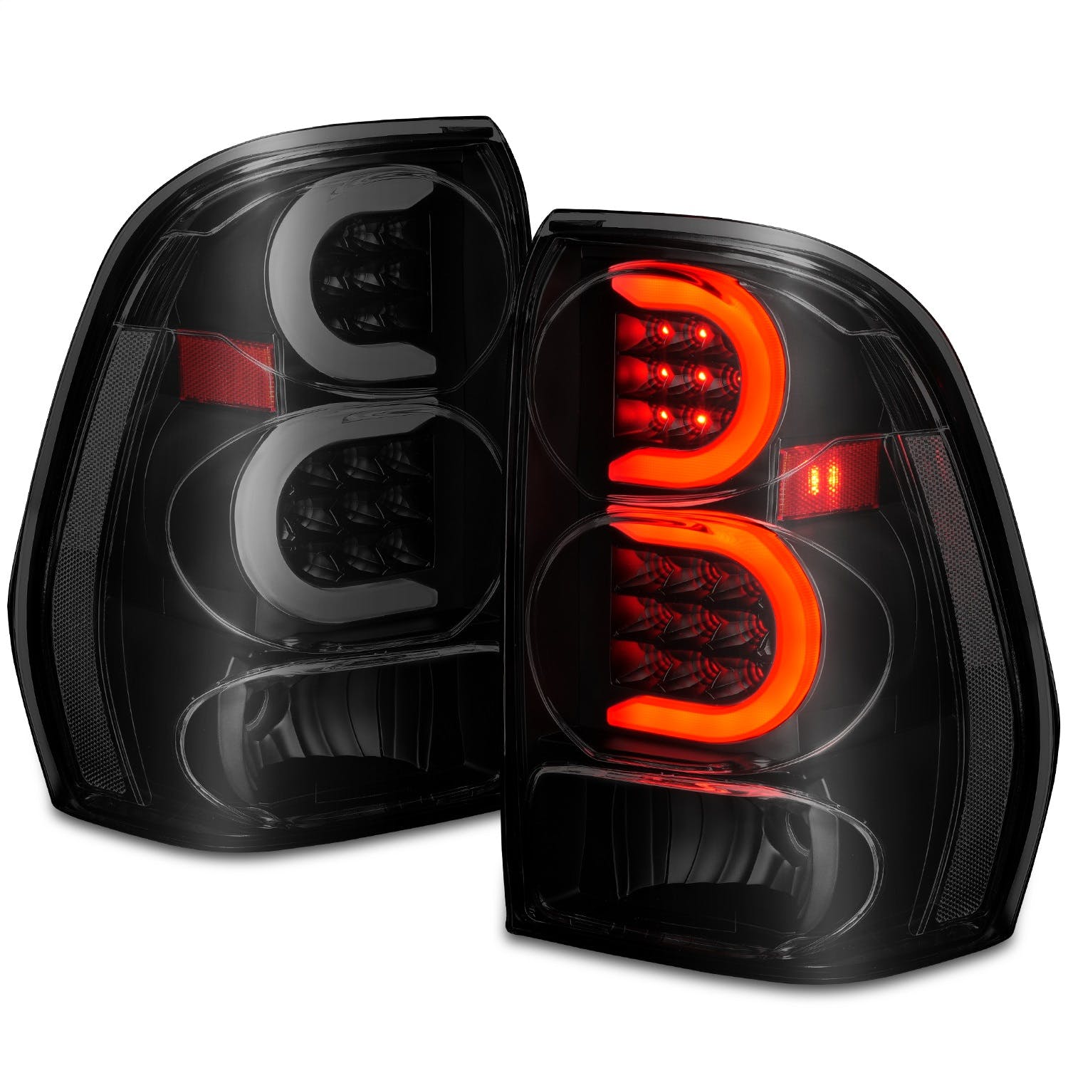 AnzoUSA 311372 LED Tail Lights with Light Bar Black Housing Smoke Lens