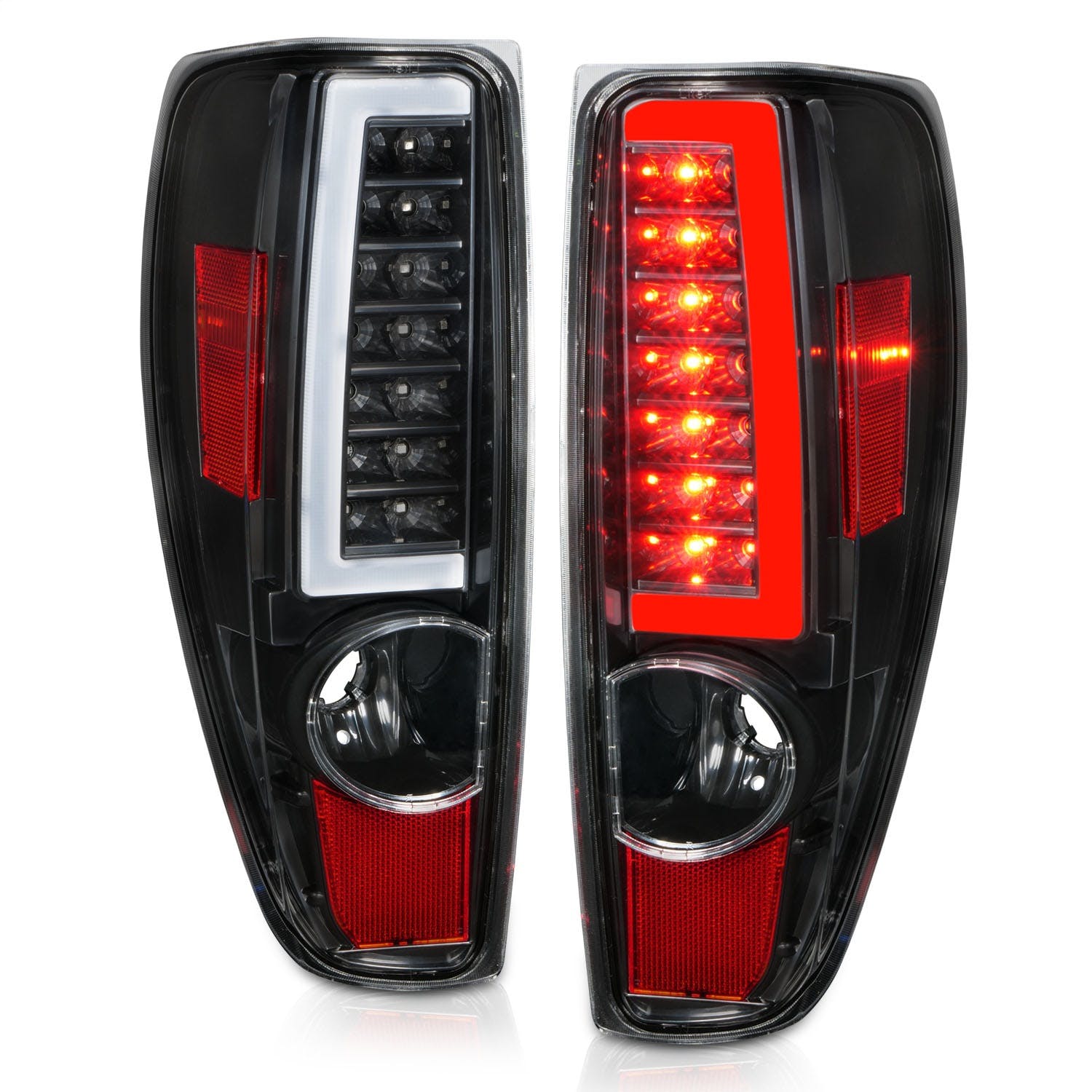 AnzoUSA 311382 LED Tail Lights with Light Bar Black Housing