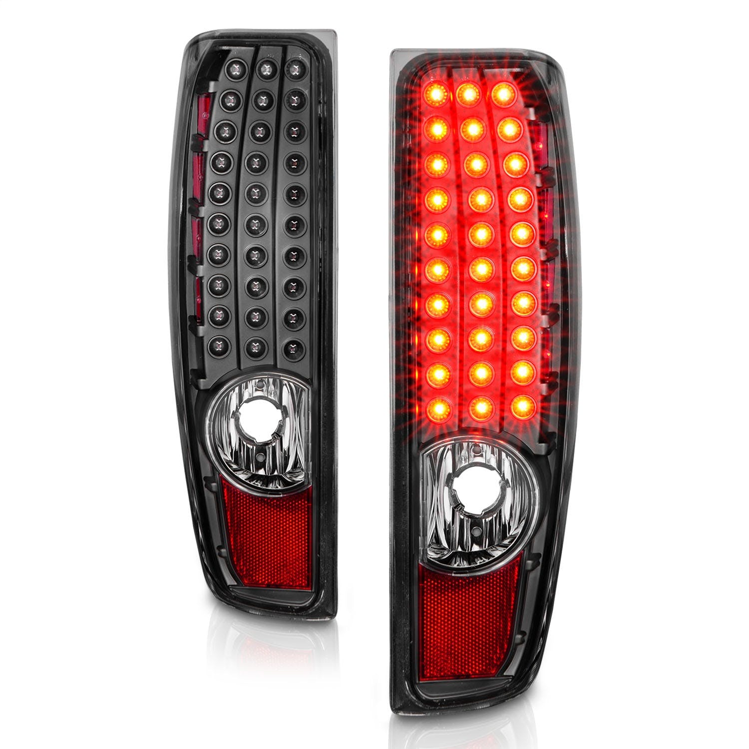 AnzoUSA 311385 LED Tail Lights Black Housing Clear Lens