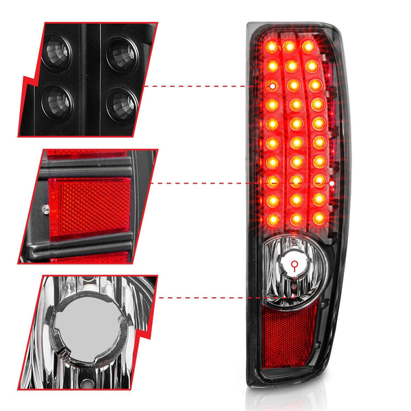 AnzoUSA 311385 LED Tail Lights Black Housing Clear Lens