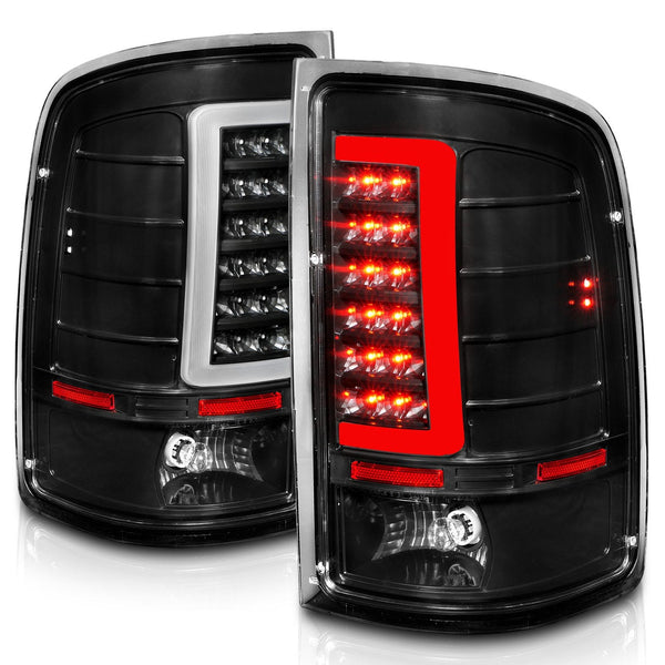 AnzoUSA 311388 LED Tail Lights with Light Bar Black Housing Clear Lens