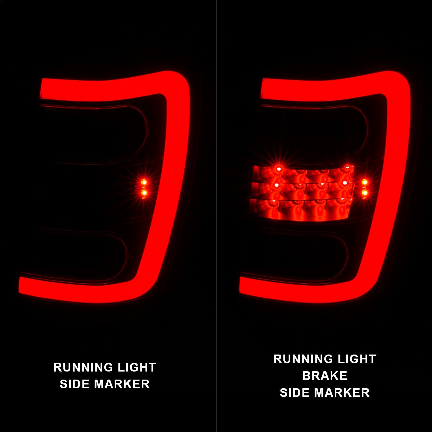 AnzoUSA 311395 LED Tail Lights with Light Bar Black Housing Smoke Lens