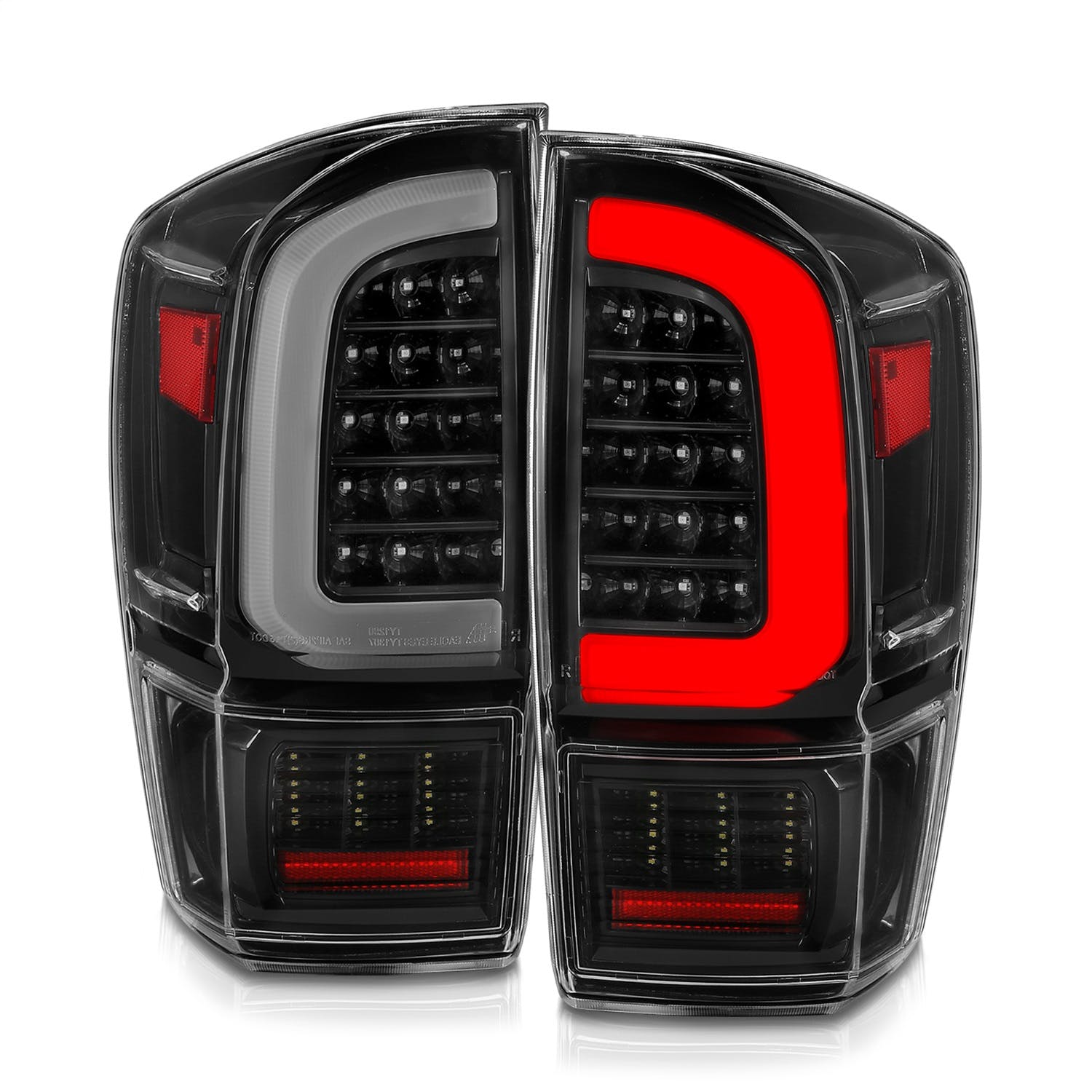 AnzoUSA 311400 LED Tail Lights with Light Bar Sequential Black Housing Clear Lens