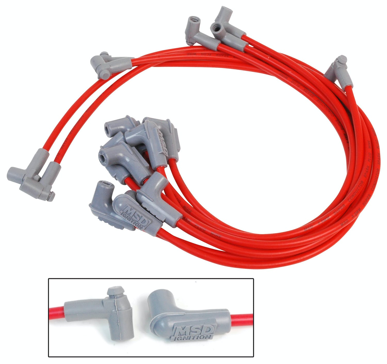 MSD Performance 31229 Wire Set,SC,Red,8Cyl,90/90 Boots, Univ