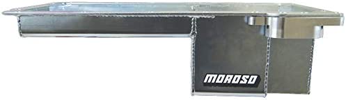Moroso 20147 Wet Rear Sump Steel Oil Pan (6 deep/5qt/Baffled/Chevy LS Series, Remote Filter)