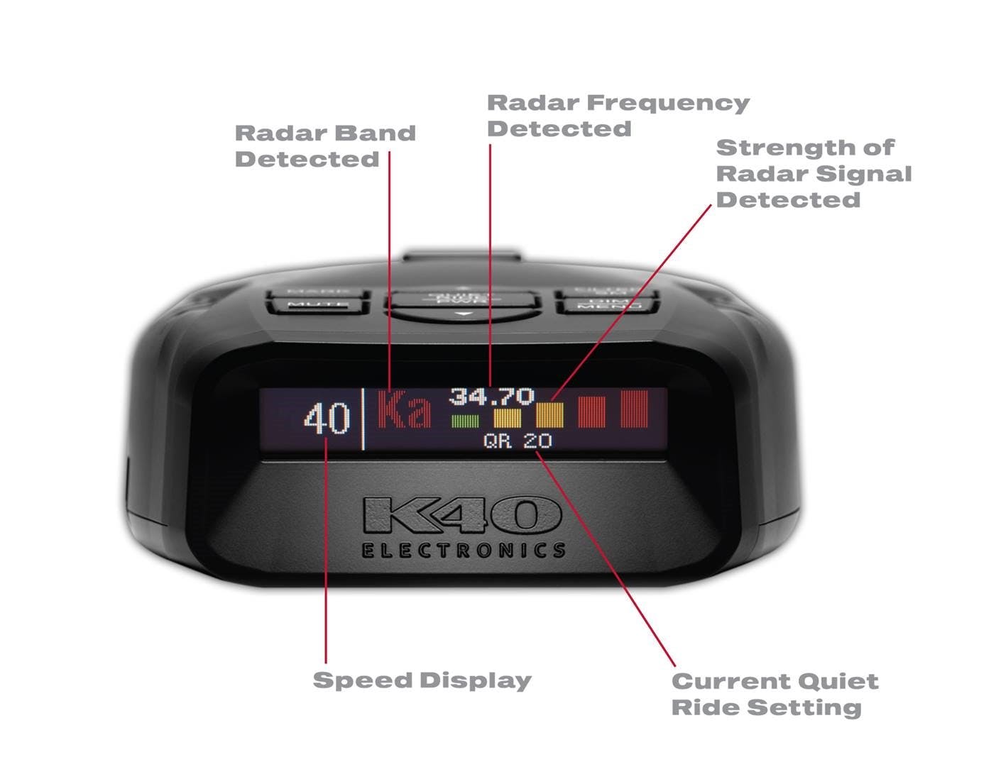 K40 Platinum 100 Long Range Portable Radar Detector K40-100