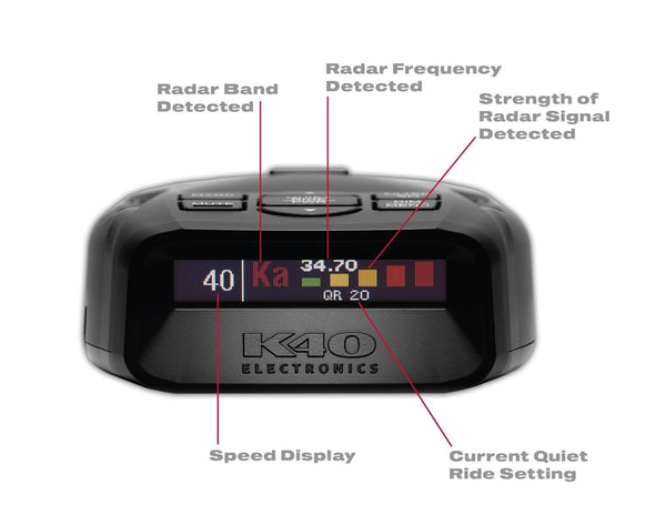 K40 Platinum 100 Long Range Portable Radar Detector with Remote K40-100RC