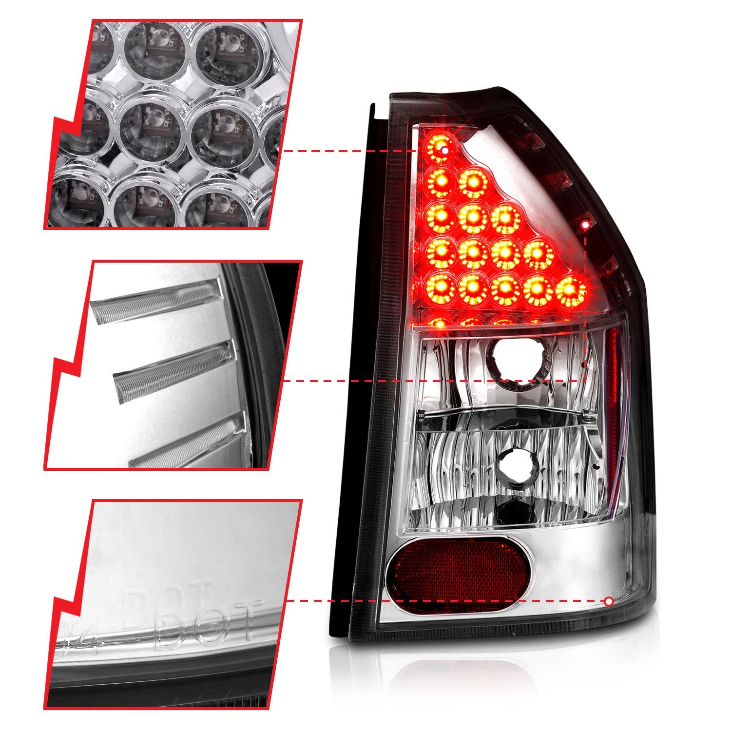 AnzoUSA 321016 LED Taillights Chrome