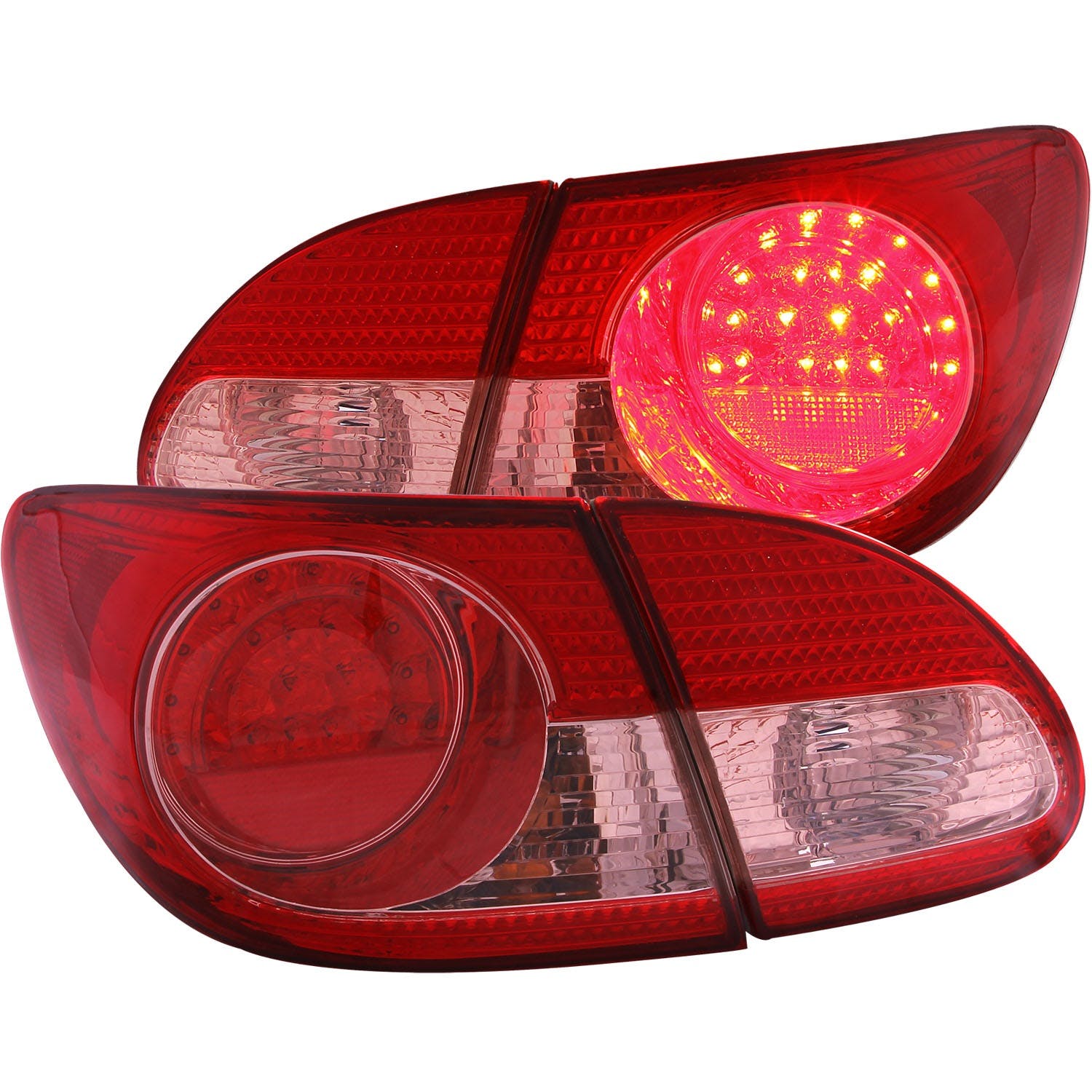 AnzoUSA 321190 LED Taillights Red Clear 4pc