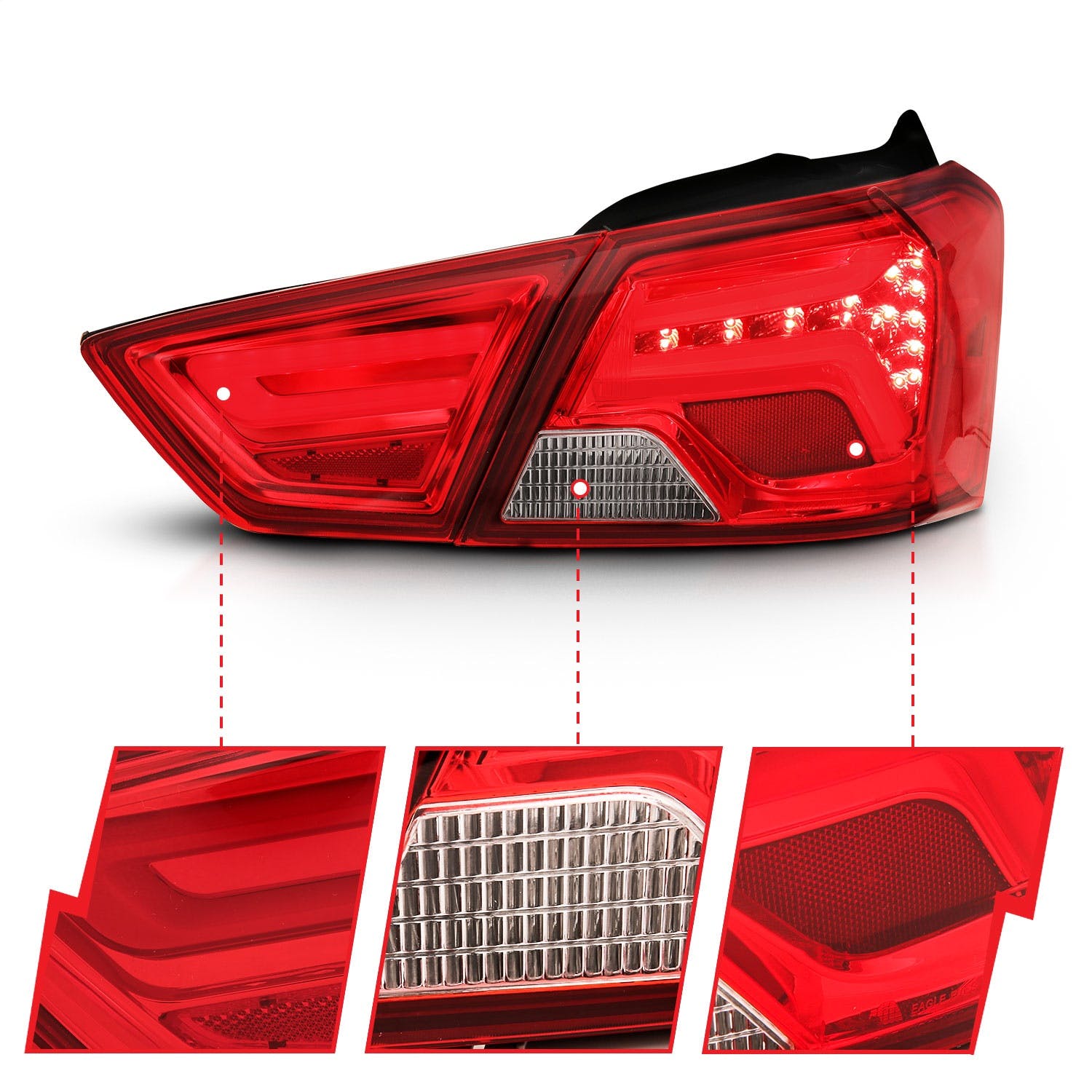 AnzoUSA 321346 LED Taillights Red/Clear