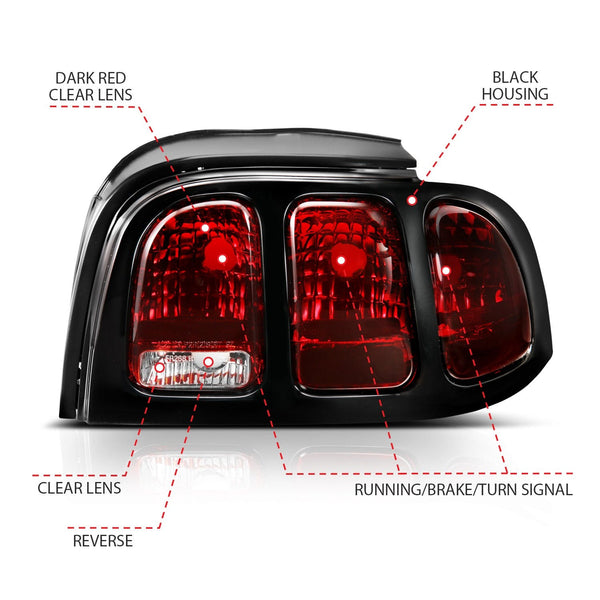 AnzoUSA 321350 Taillight Dark Red Lens (OE Style)