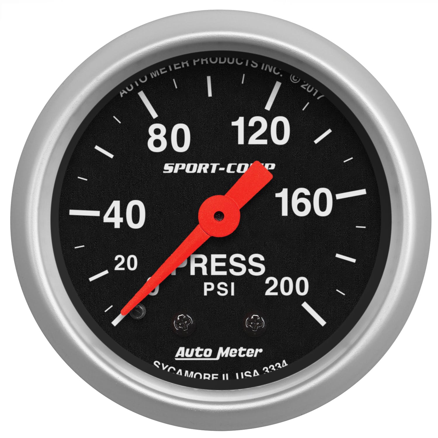 AutoMeter Products 3334 Air Pressure Gauge 2 1/16, 200psi, Mechanical, Sport-Comp