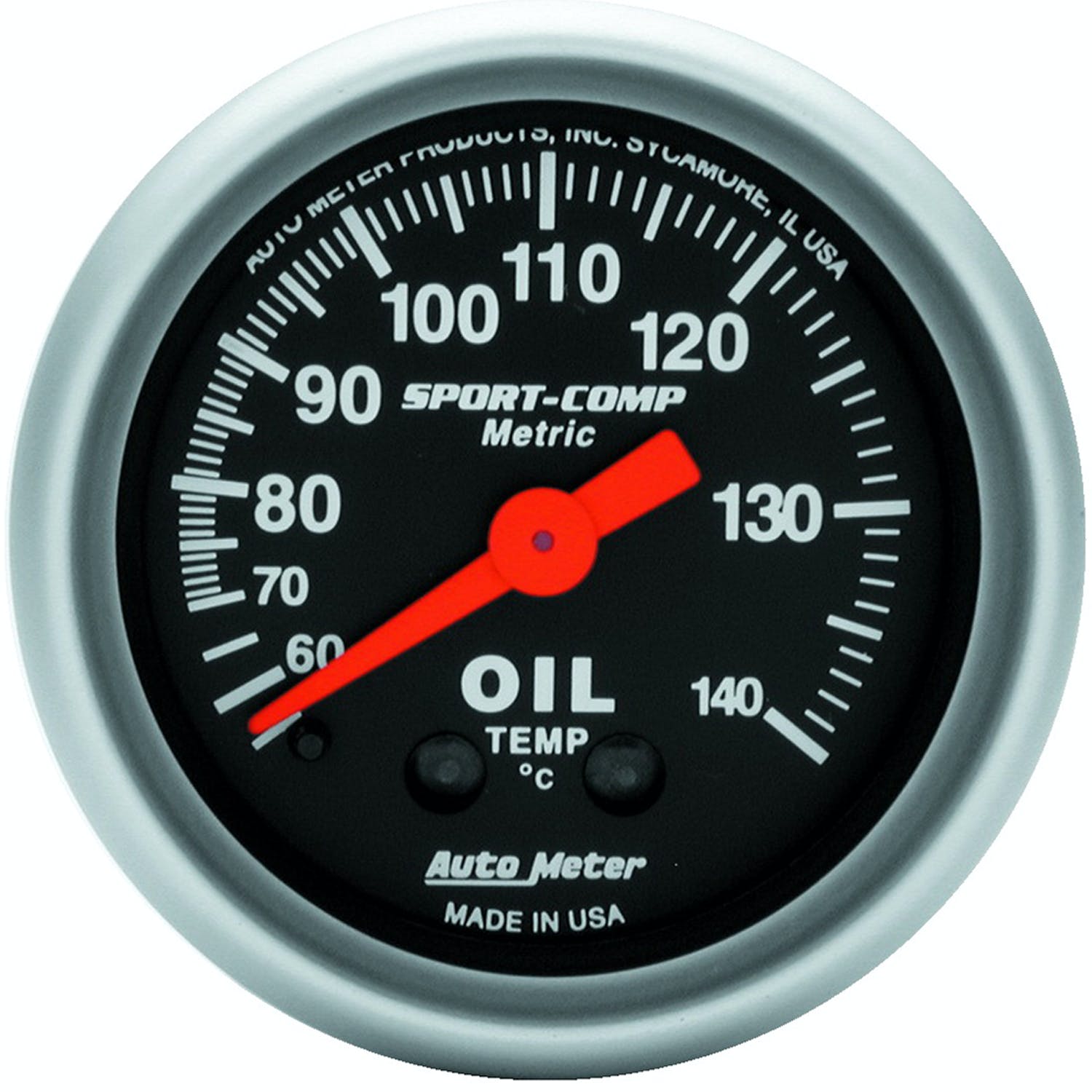 AutoMeter Products 3341-M Gauge; Oil Temp; 2 1/16in.; 60-140deg.C; Mechanical; Sport-Comp